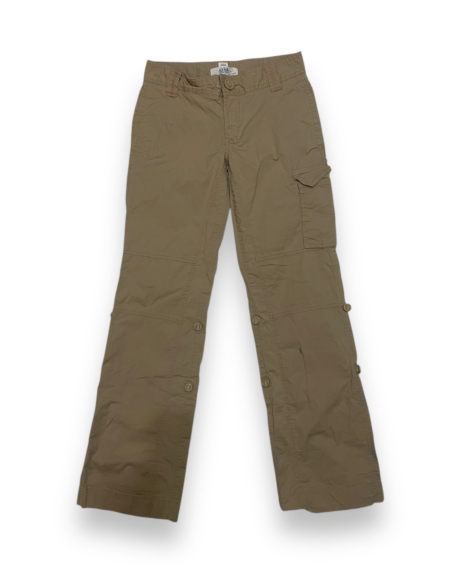 LOW RISE KHAKI CARGO PANTS