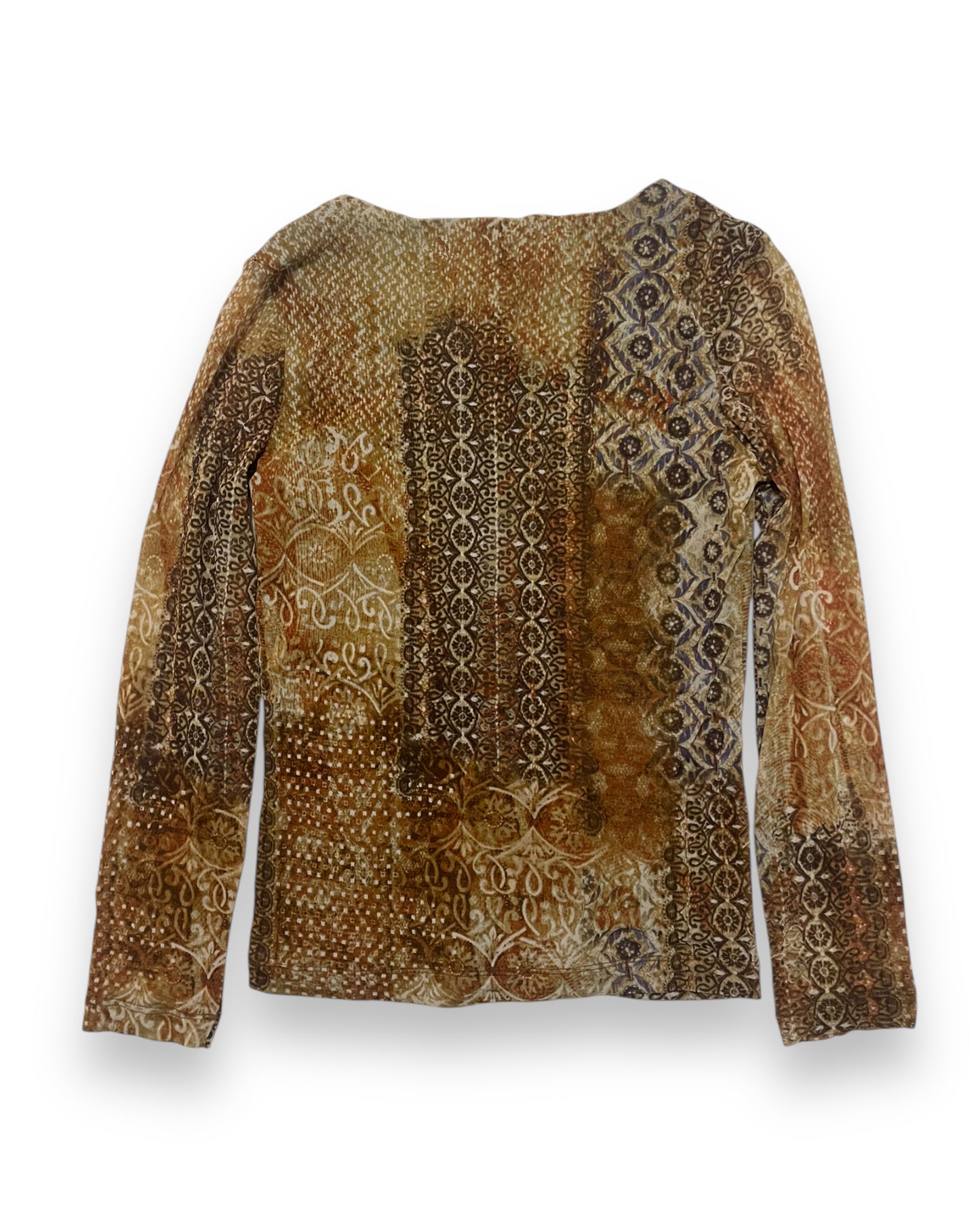 PSYCHEDELIC MESH LONG SLEEVE TOP