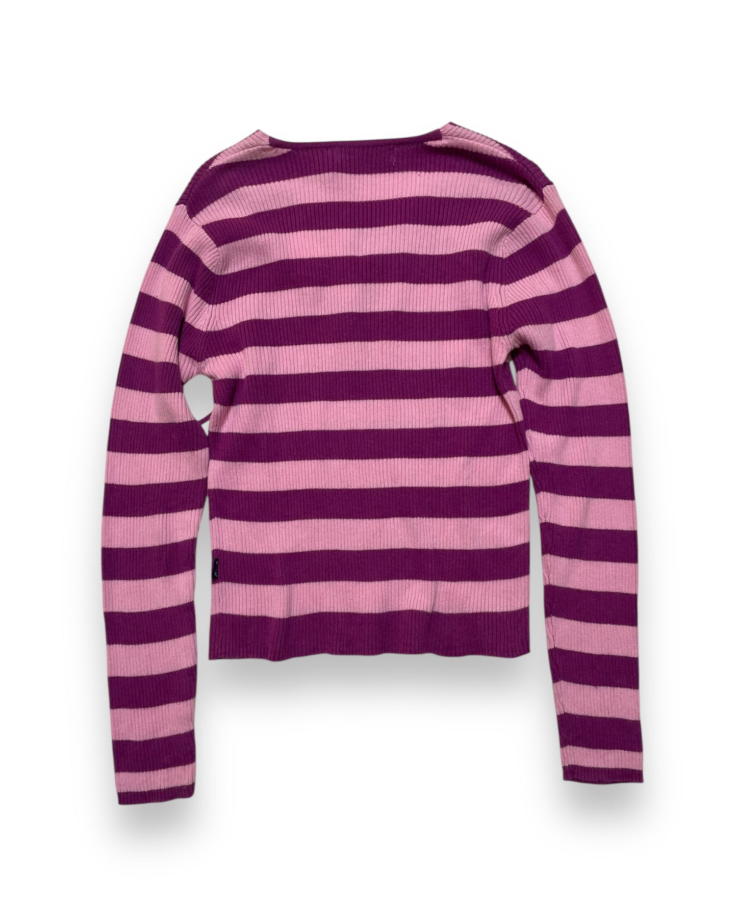 LACE UP STRIPED SWEATER