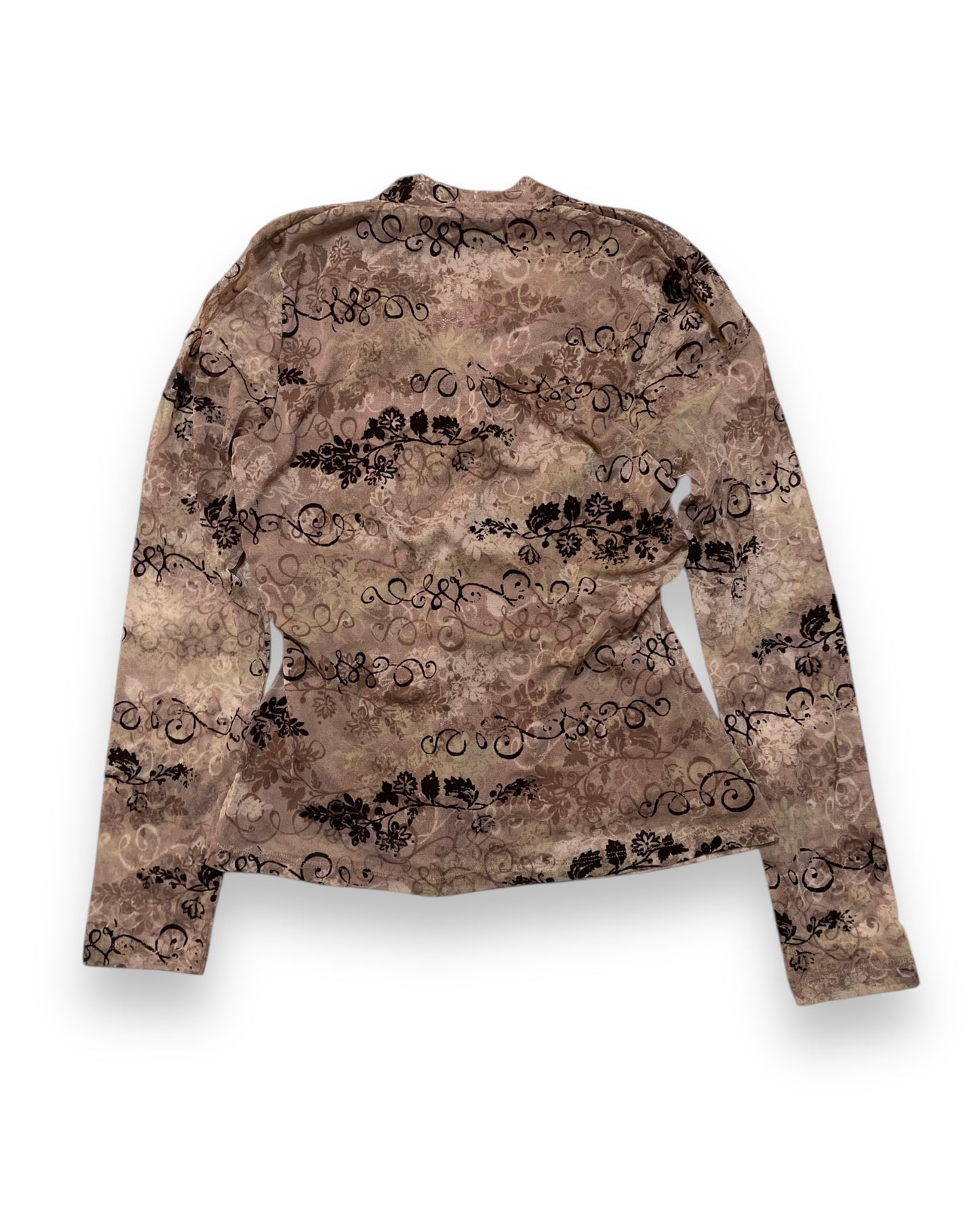 ABSTRACT MESH LONG SLEEVE TOP