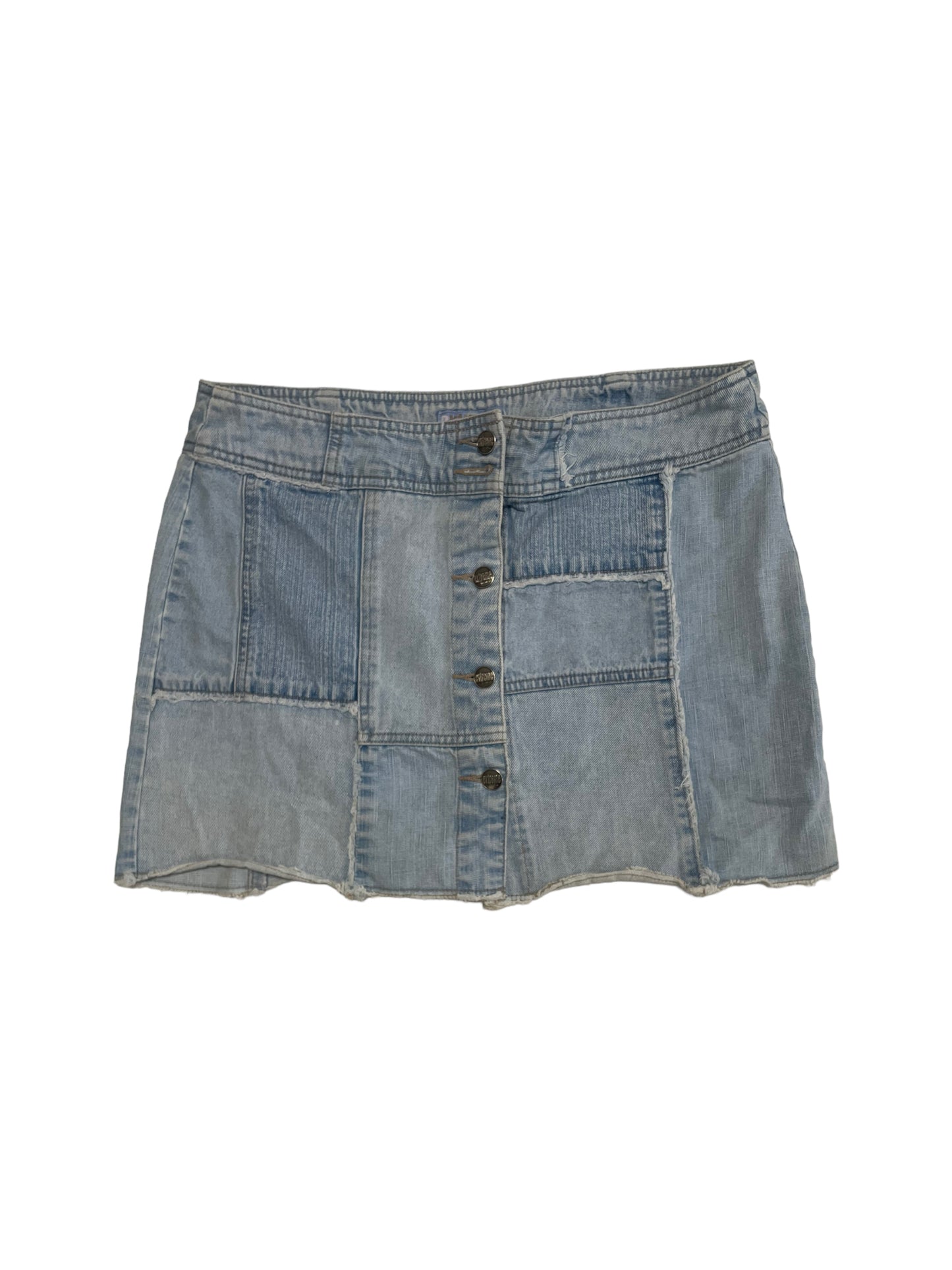 Y2K PATCHWORK DENIM MINI SKIRT