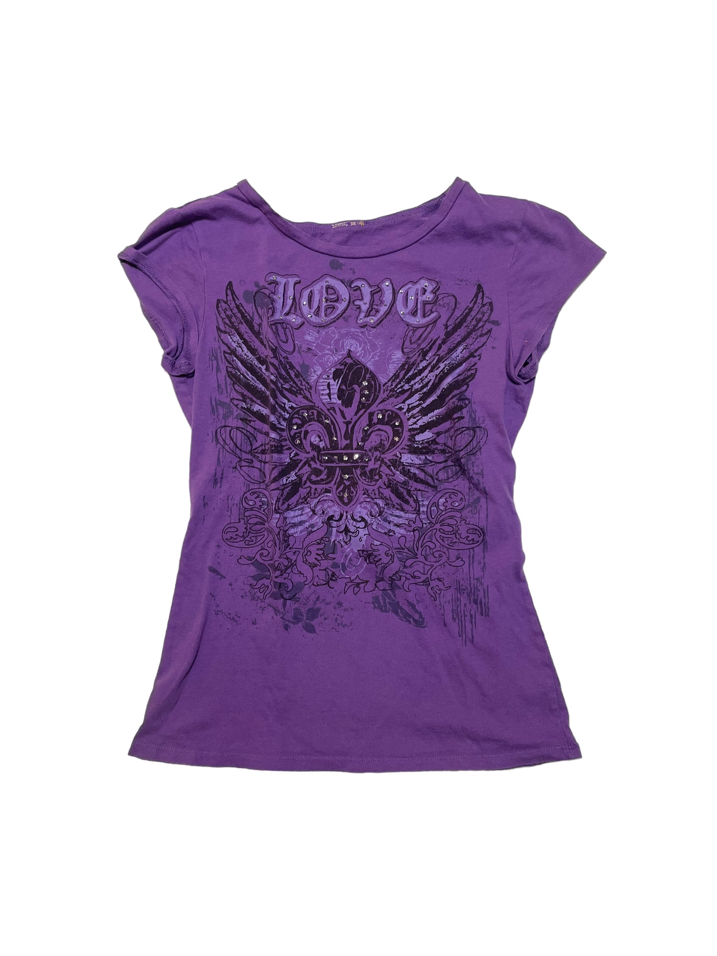 PURPLE LOVE GRAPHIC TOP