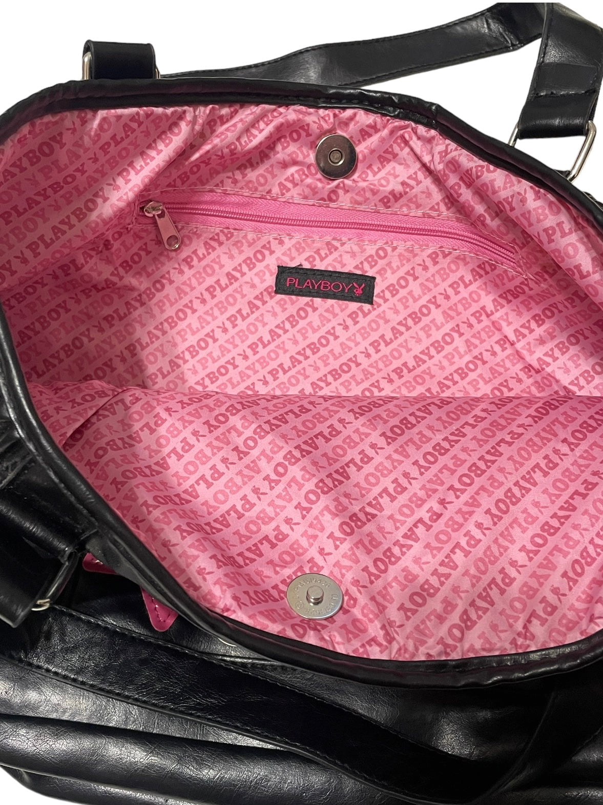 PLAYBOY BLACK AND PINK STUDDED WALLET SET