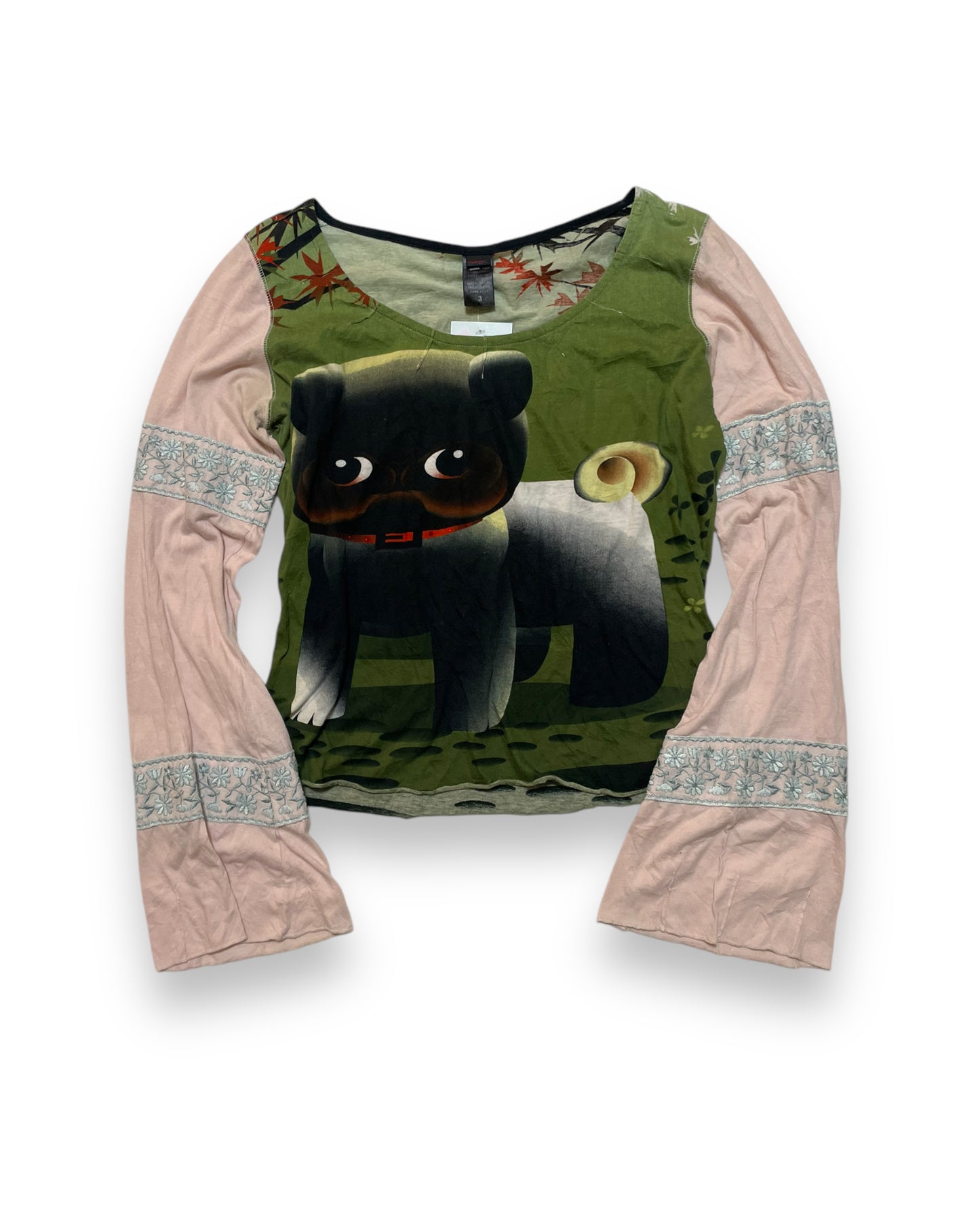 RARE CUSTO PUG LONG SLEEVE TOP