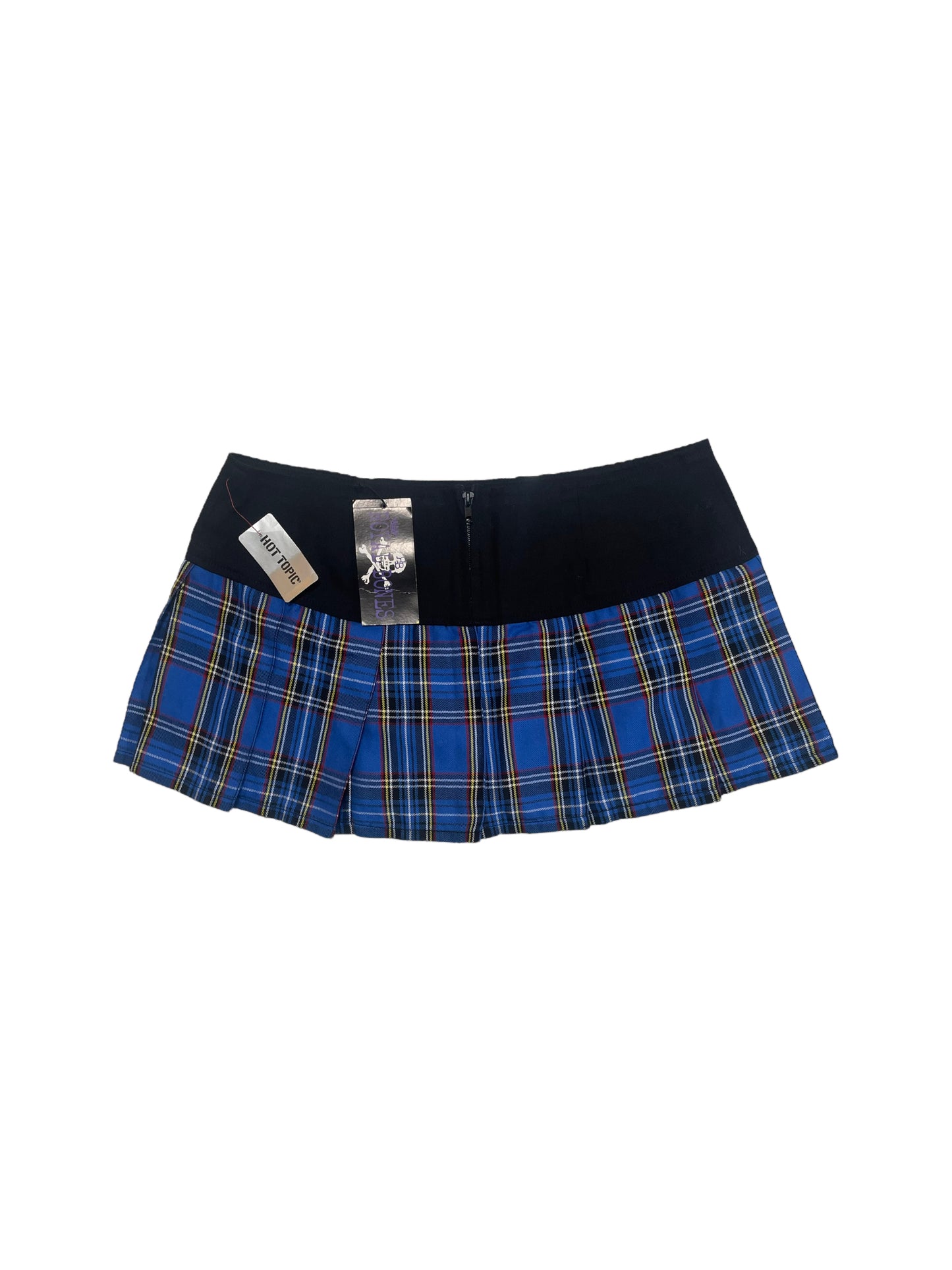 ROYAL BONES BLUE PLAID MINI SKIRT