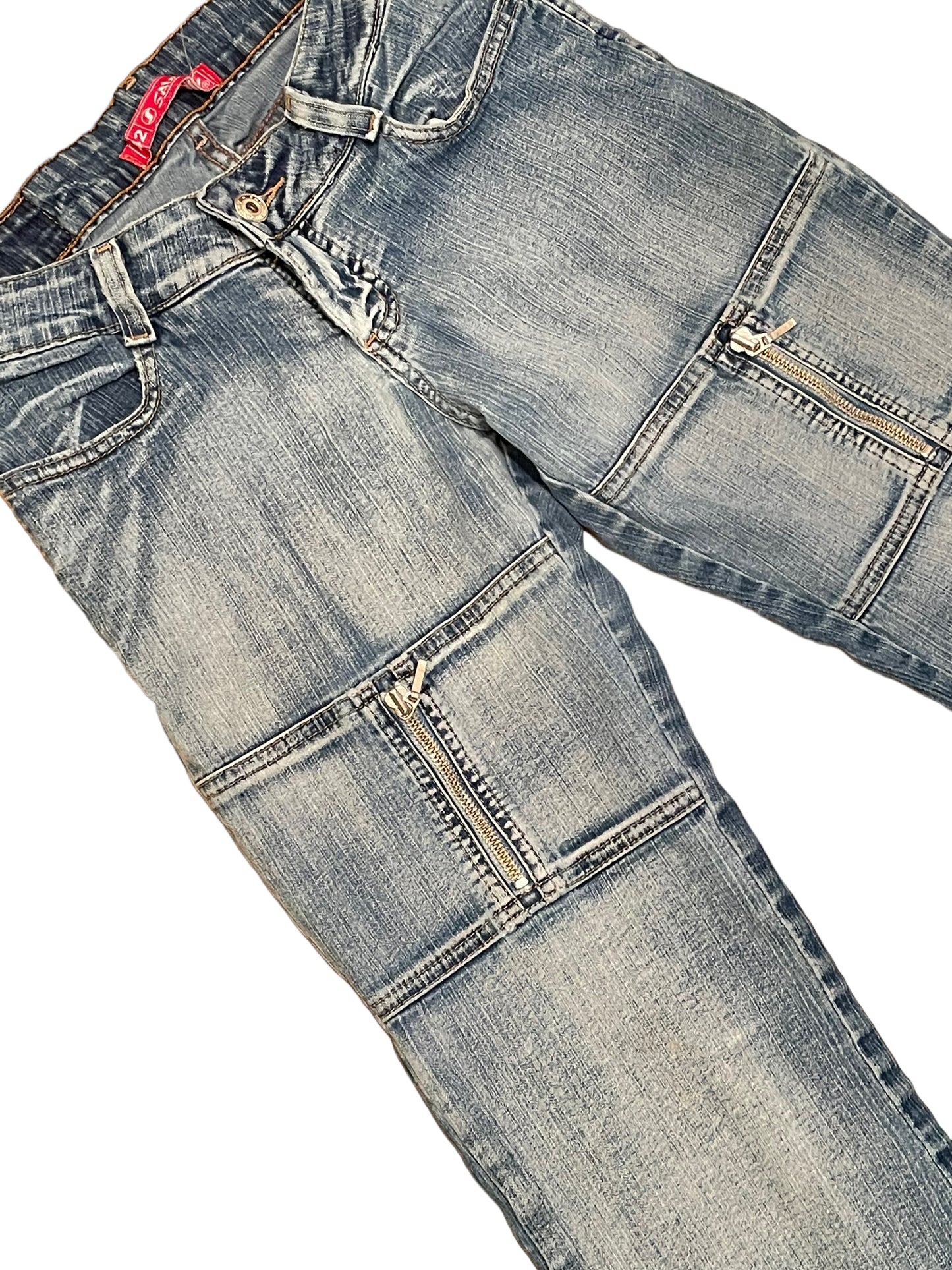 LOW RISE ZIPPER JEANS