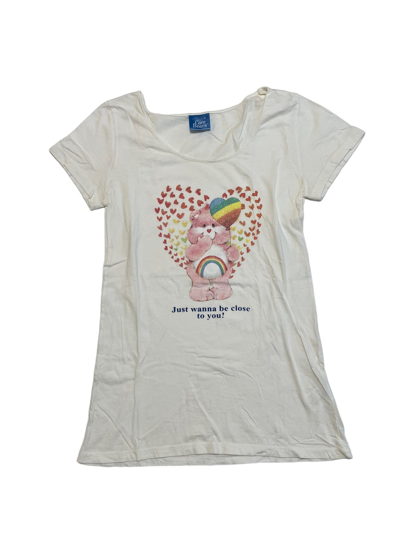 CARE BEARS WHITE GLITTER BABY TEE