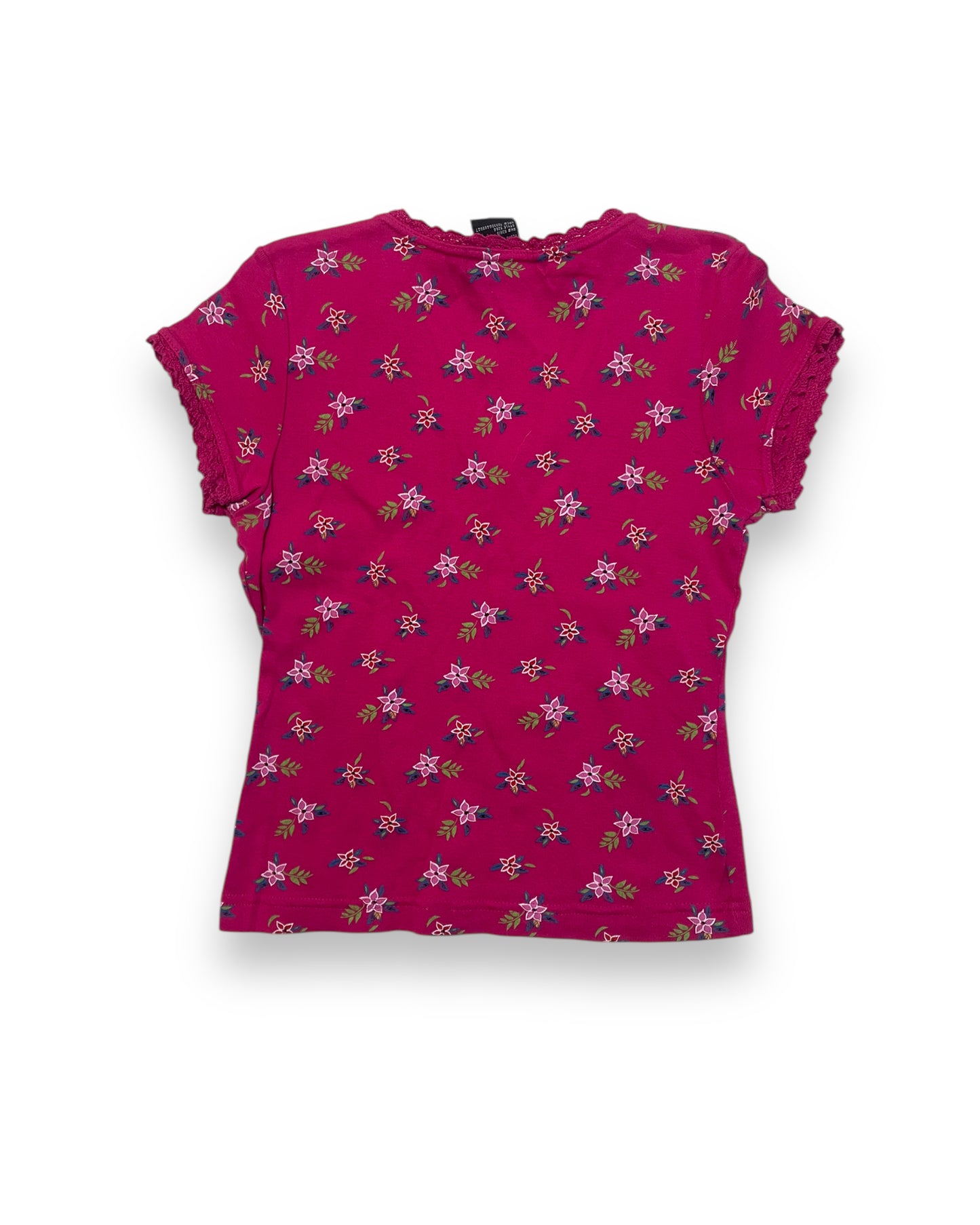 FLORAL PRINT V-NECK BABY TEE