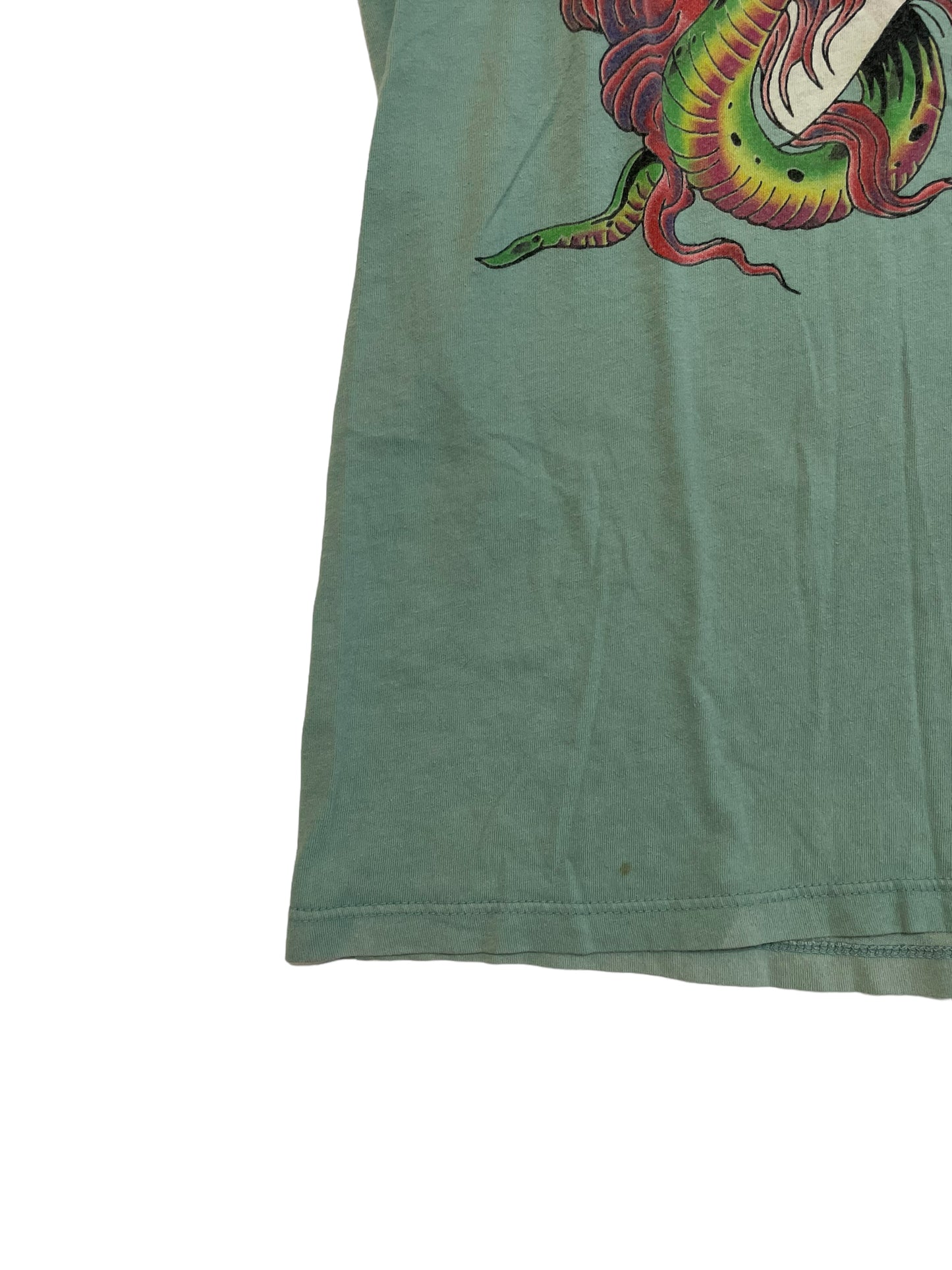ED HARDY GREEN GRAPHIC TOP