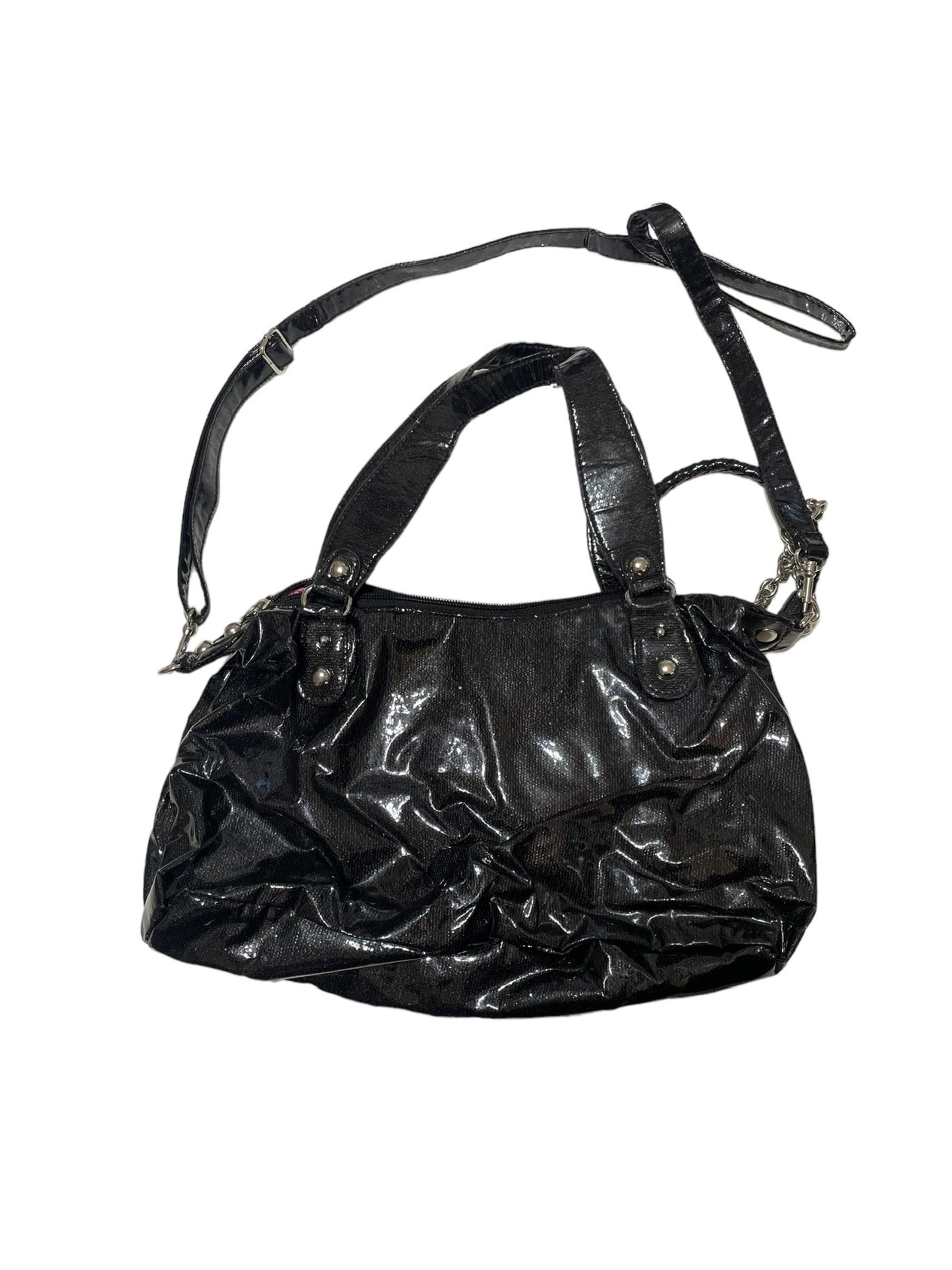 PLAYBOY BLACK AND PINK PATENT PURSE