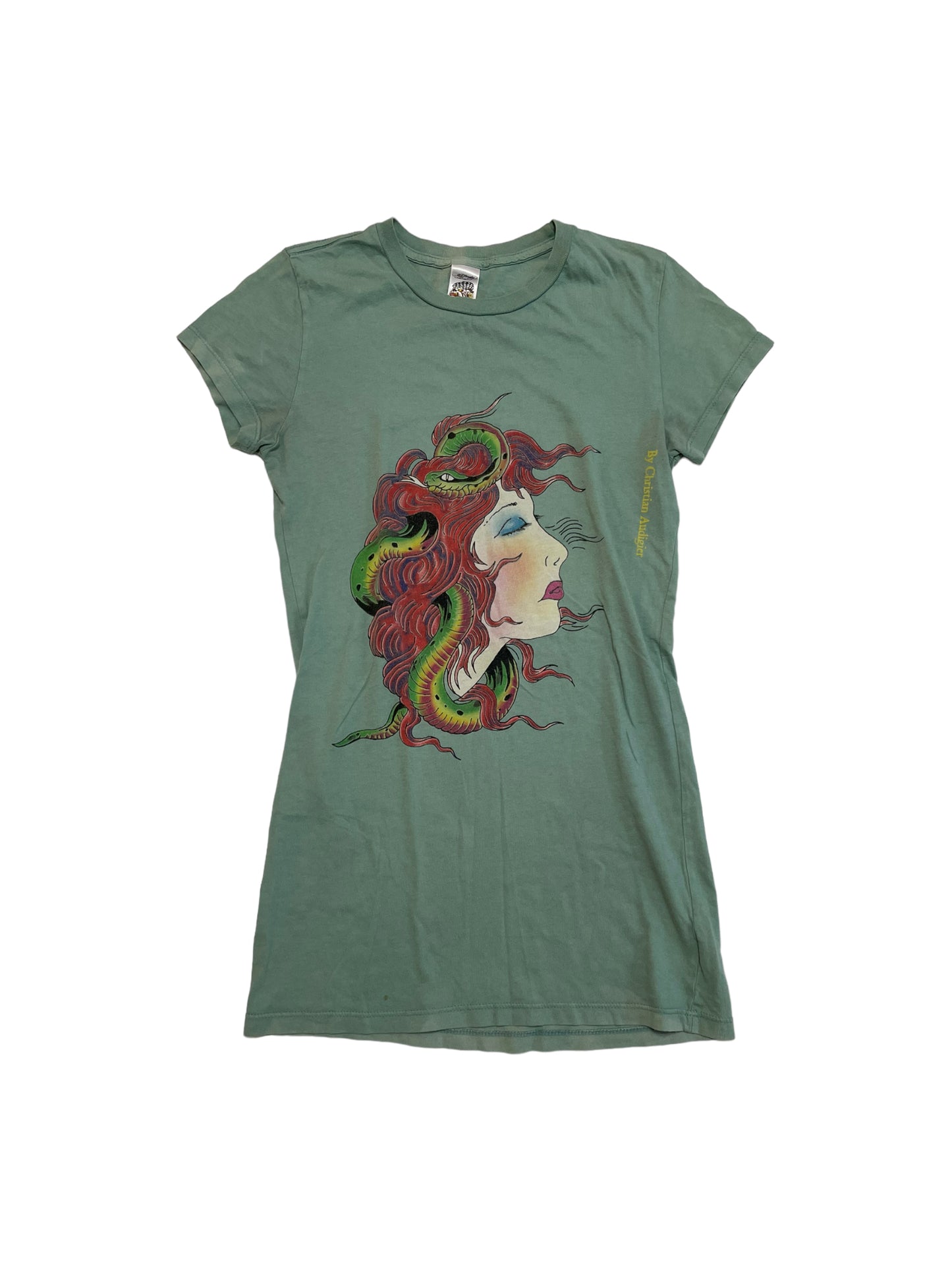 ED HARDY GREEN GRAPHIC TOP