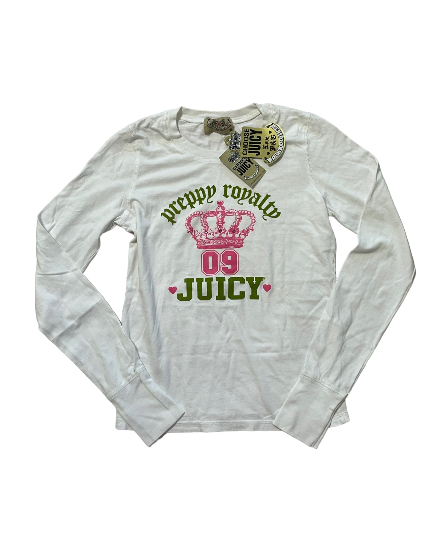 JUICY PREPPY ROYALTY LONG SLEEVE GRAPHIC TOP