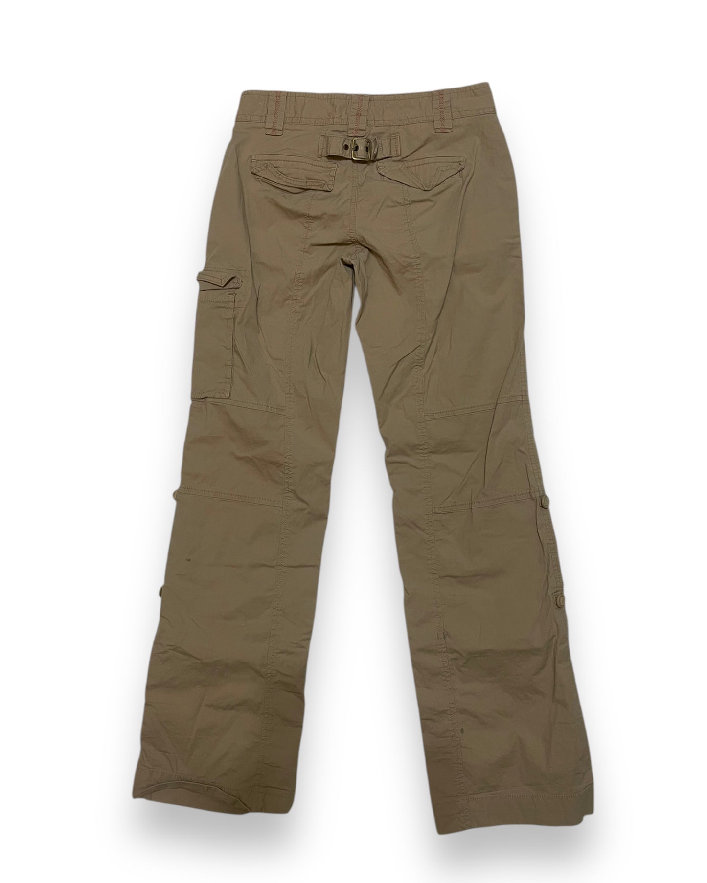 LOW RISE KHAKI CARGO PANTS