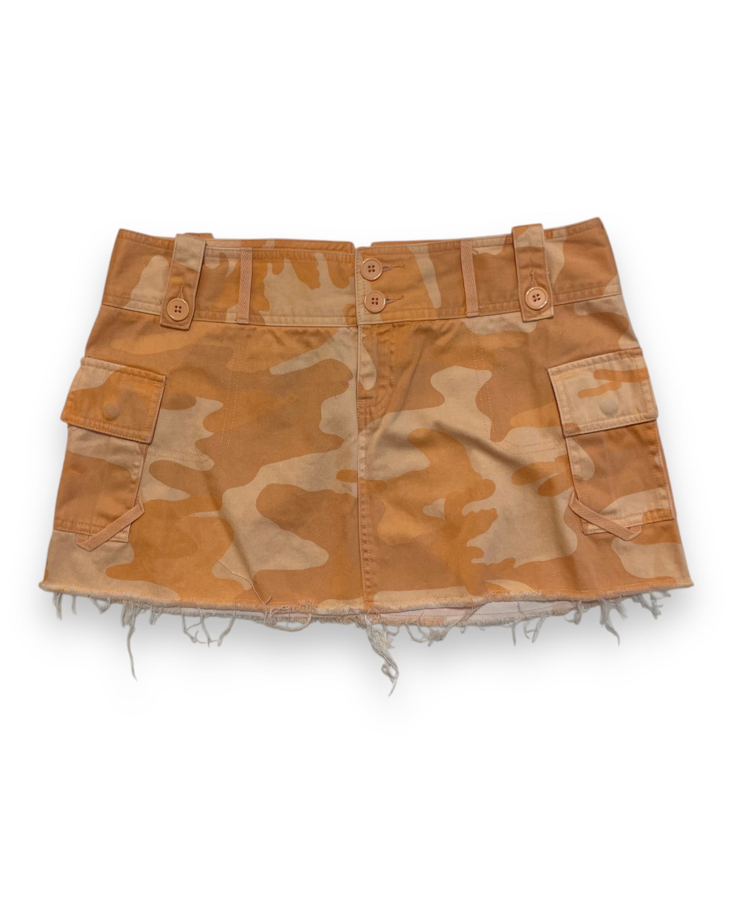 Y2K ORANGE CAMO MINI SKIRT