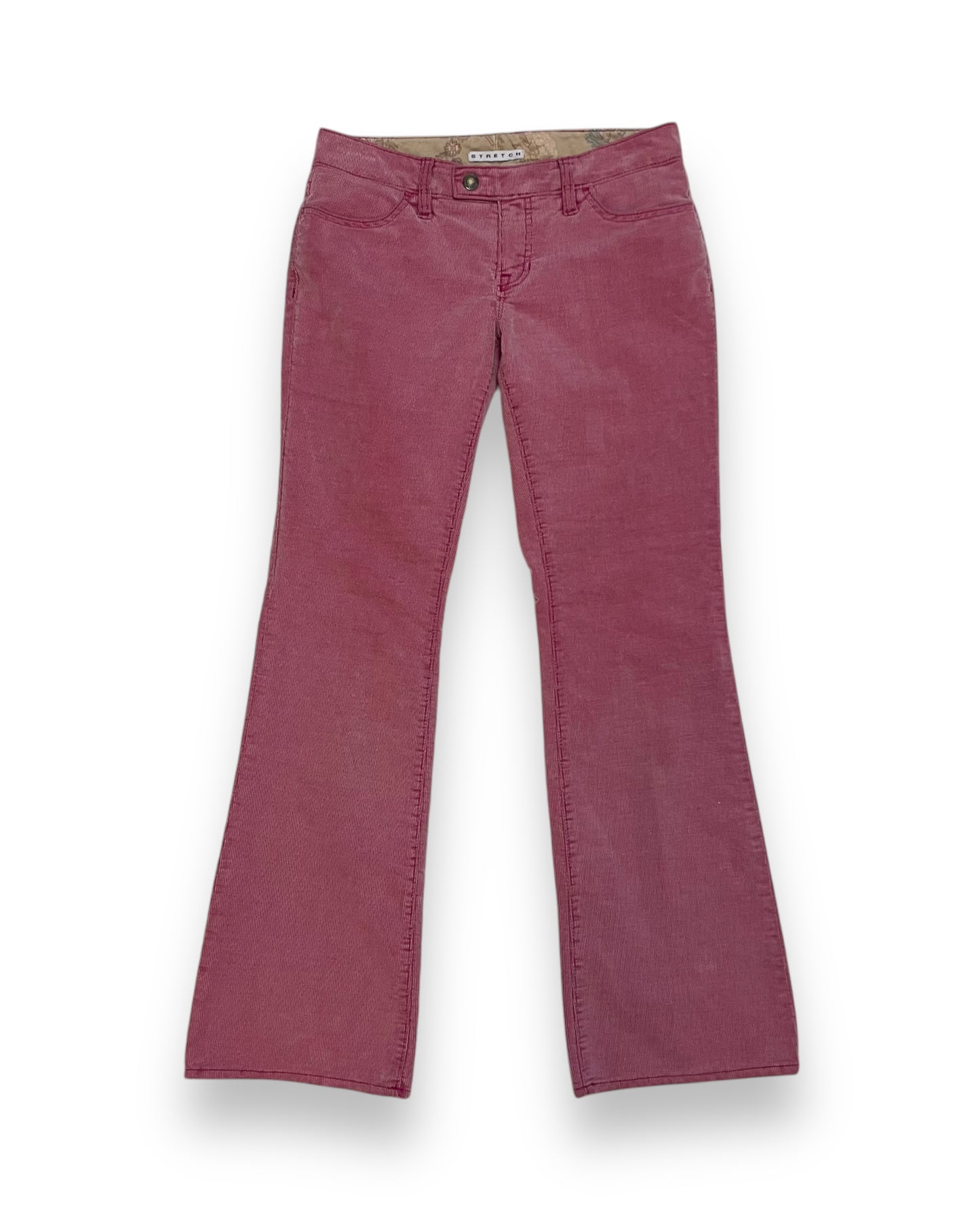PINK LOW RISE CORDUROY PANTS