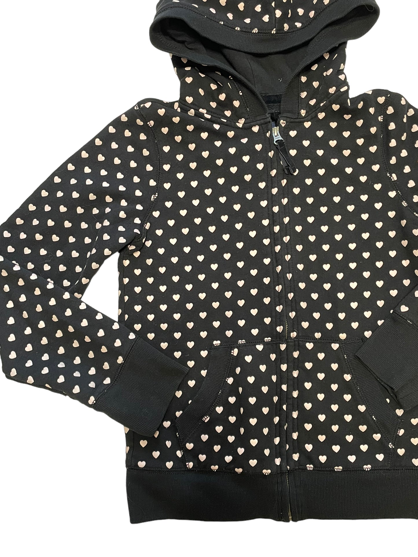 PINK AND BLACK HEART HOODIE