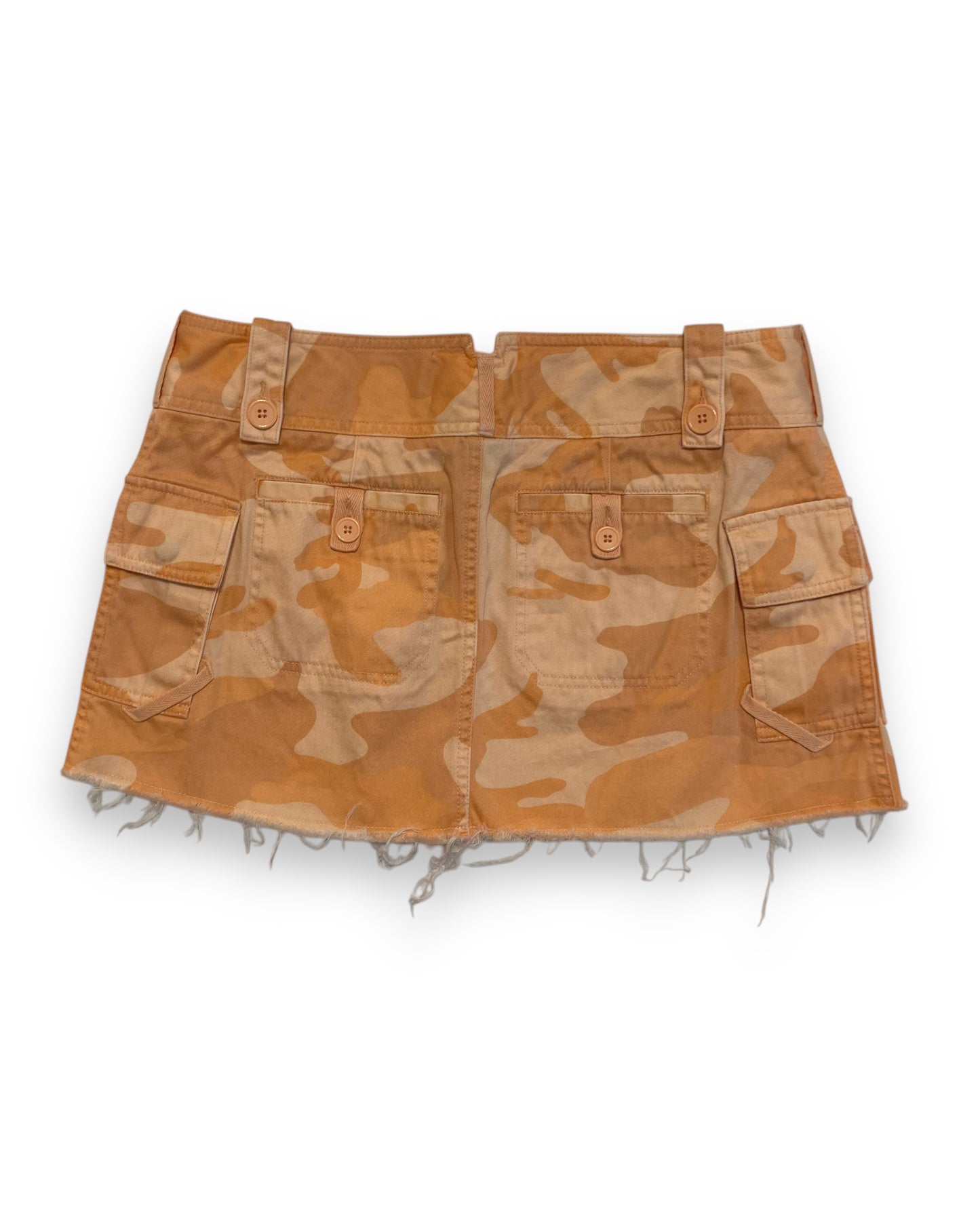 Y2K ORANGE CAMO MINI SKIRT