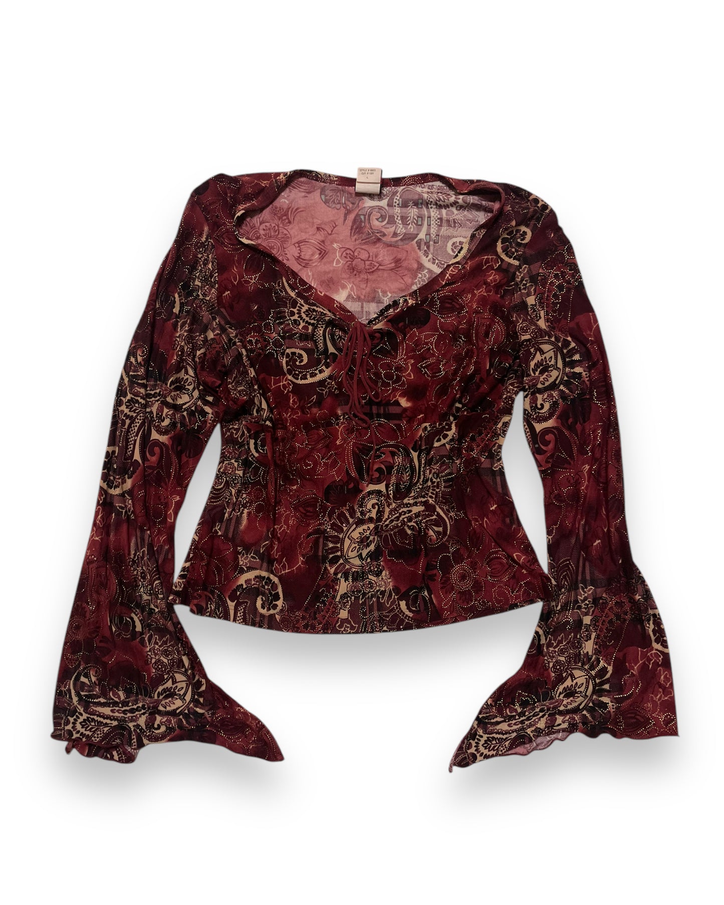 PAISLEY BELL SLEEVE TOP