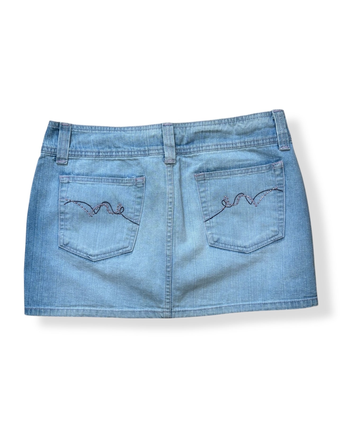 LIGHT WASH Y2K MINI SKIRT