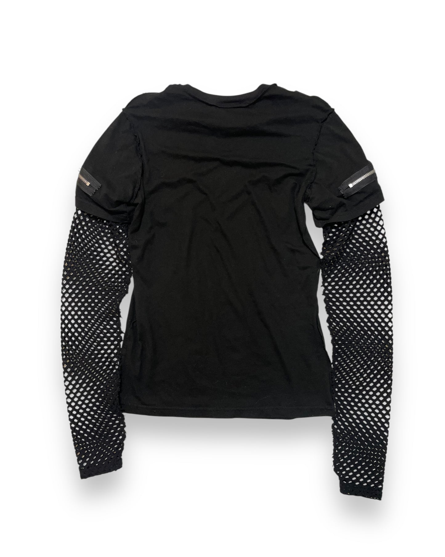 LAYERED FISHNET LONG SLEEVE SHIRT