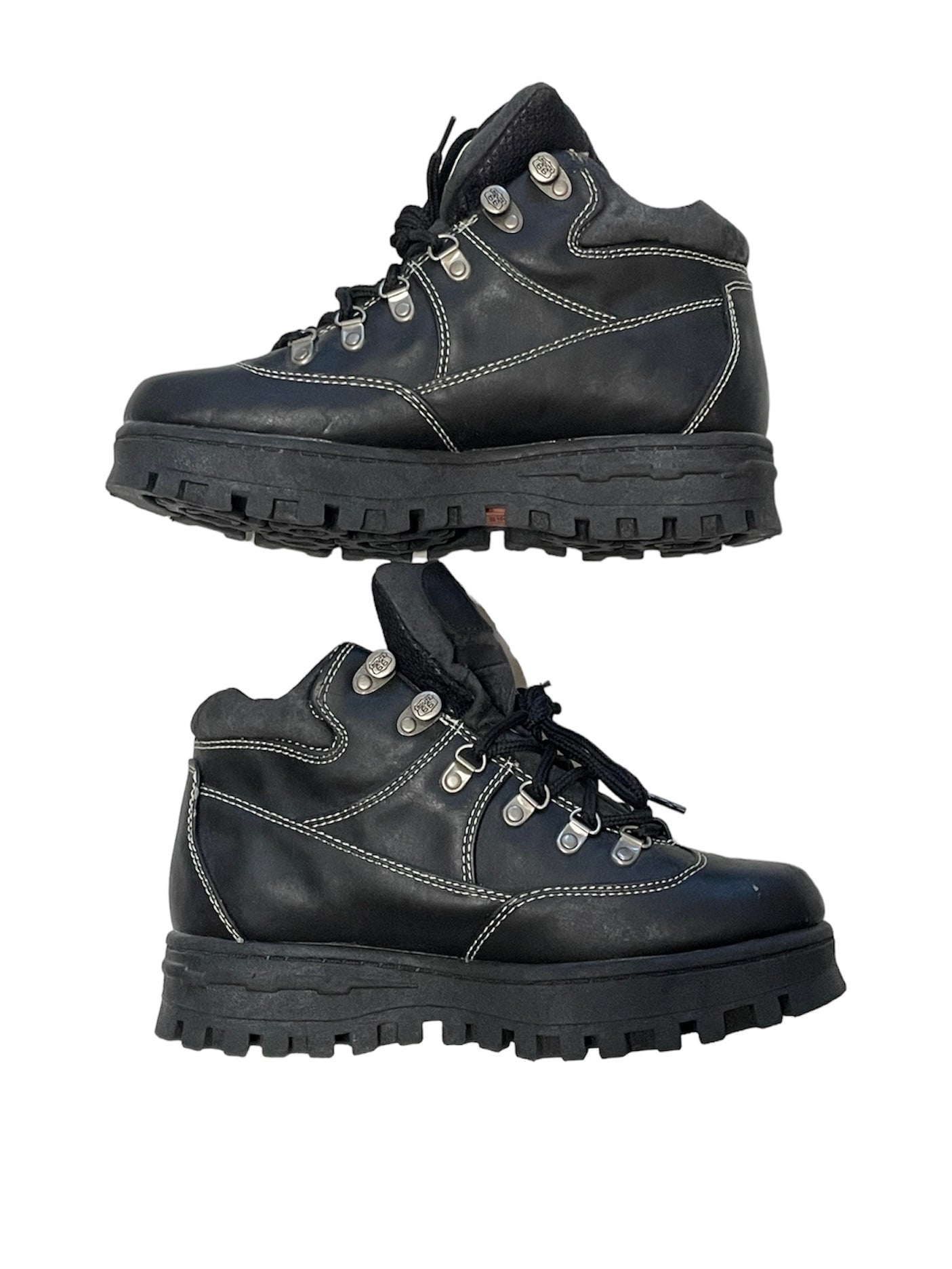 90s ROUTE 66 BLACK PLATFORM HIKING SHOES