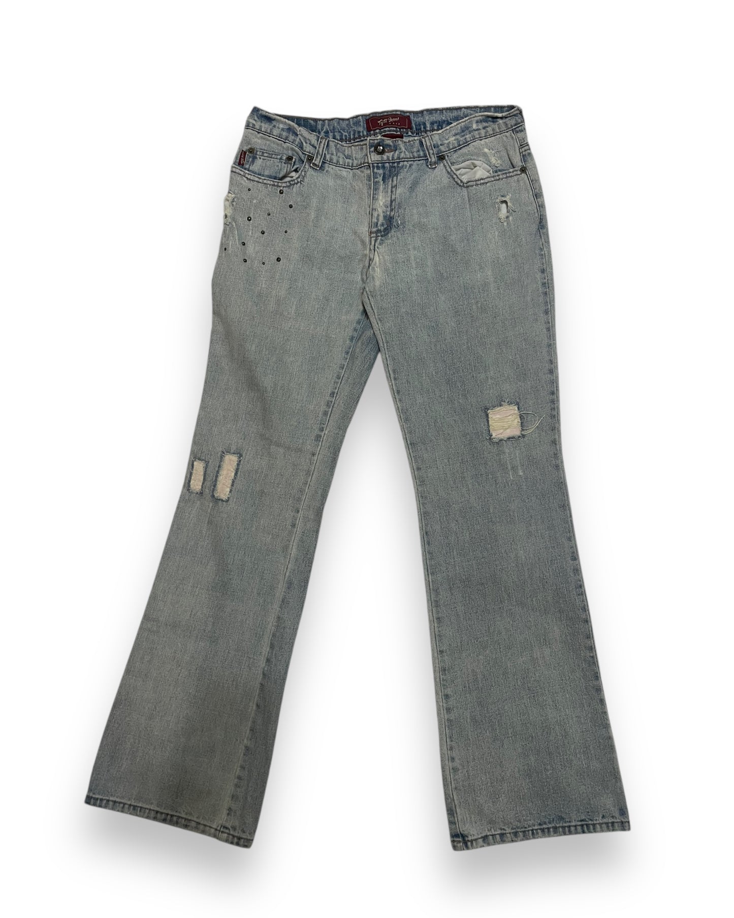 DISTRESSED Y2K LOW RISE JEANS