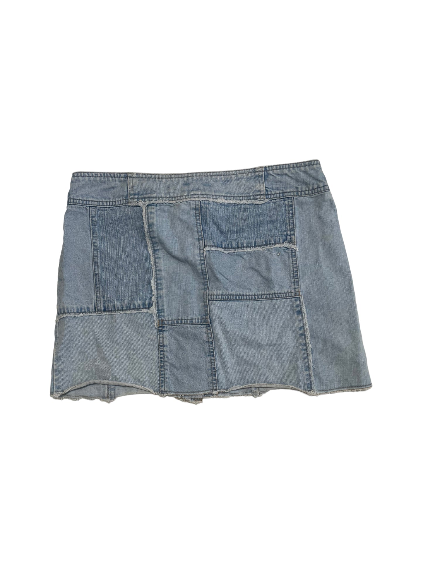 Y2K PATCHWORK DENIM MINI SKIRT