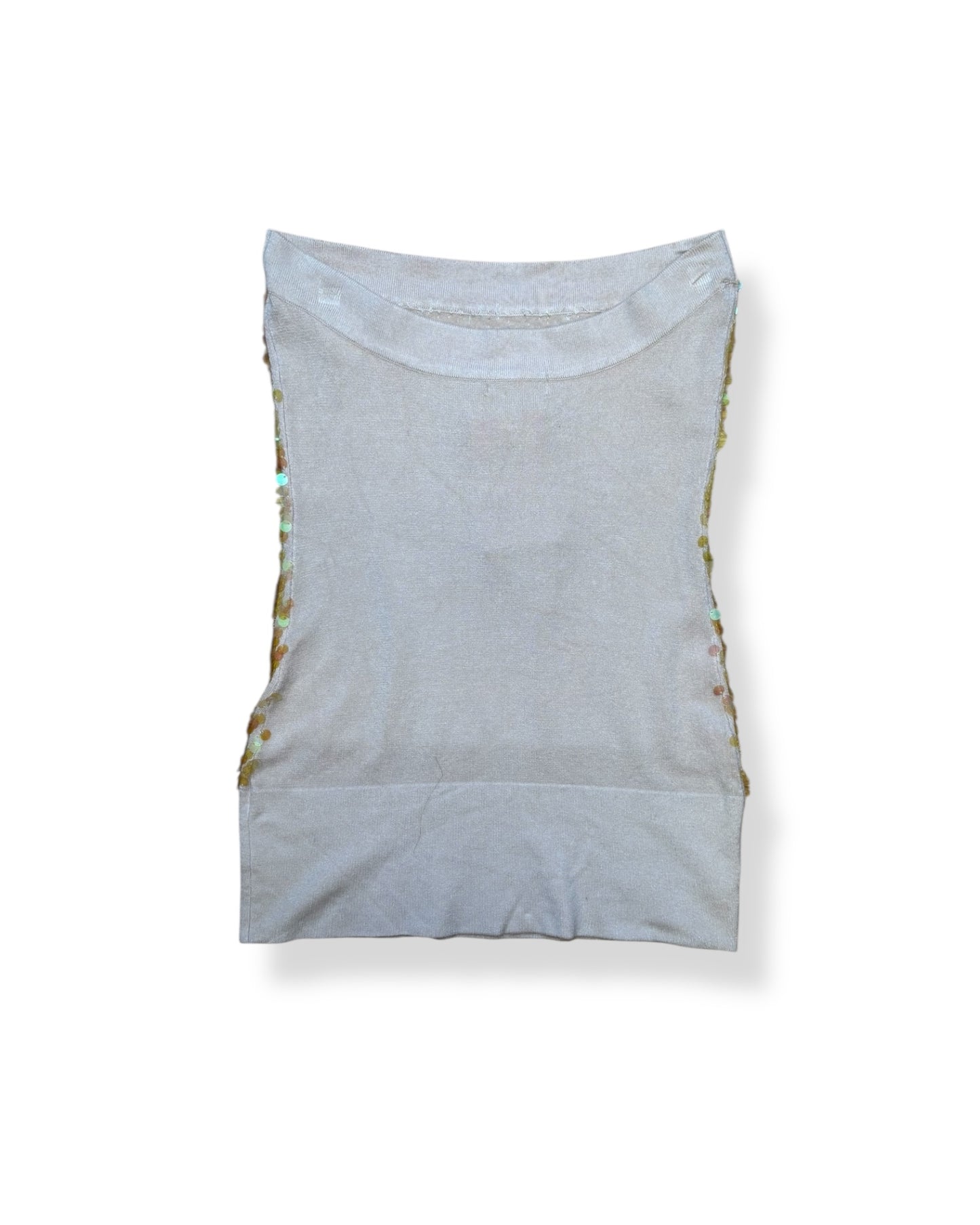 TAN SEQUIN TUBE TOP