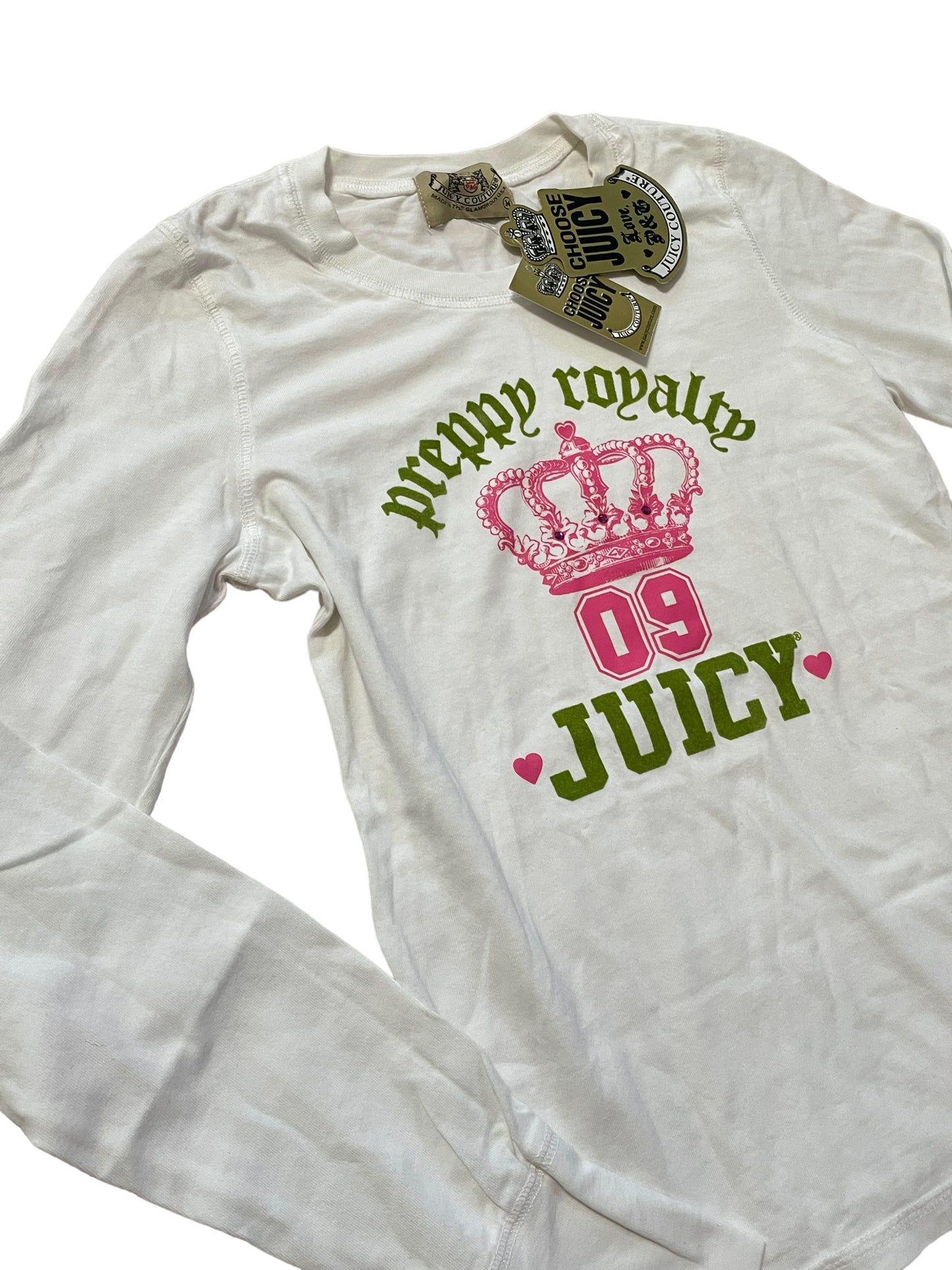 JUICY PREPPY ROYALTY LONG SLEEVE GRAPHIC TOP