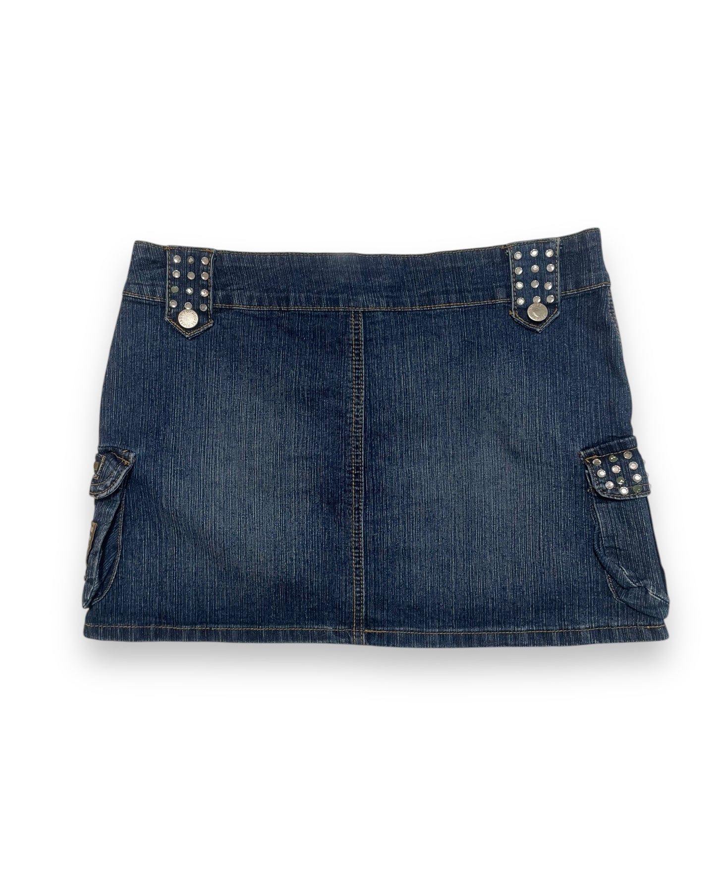 ARMY PATCHED DENIM SKIRT