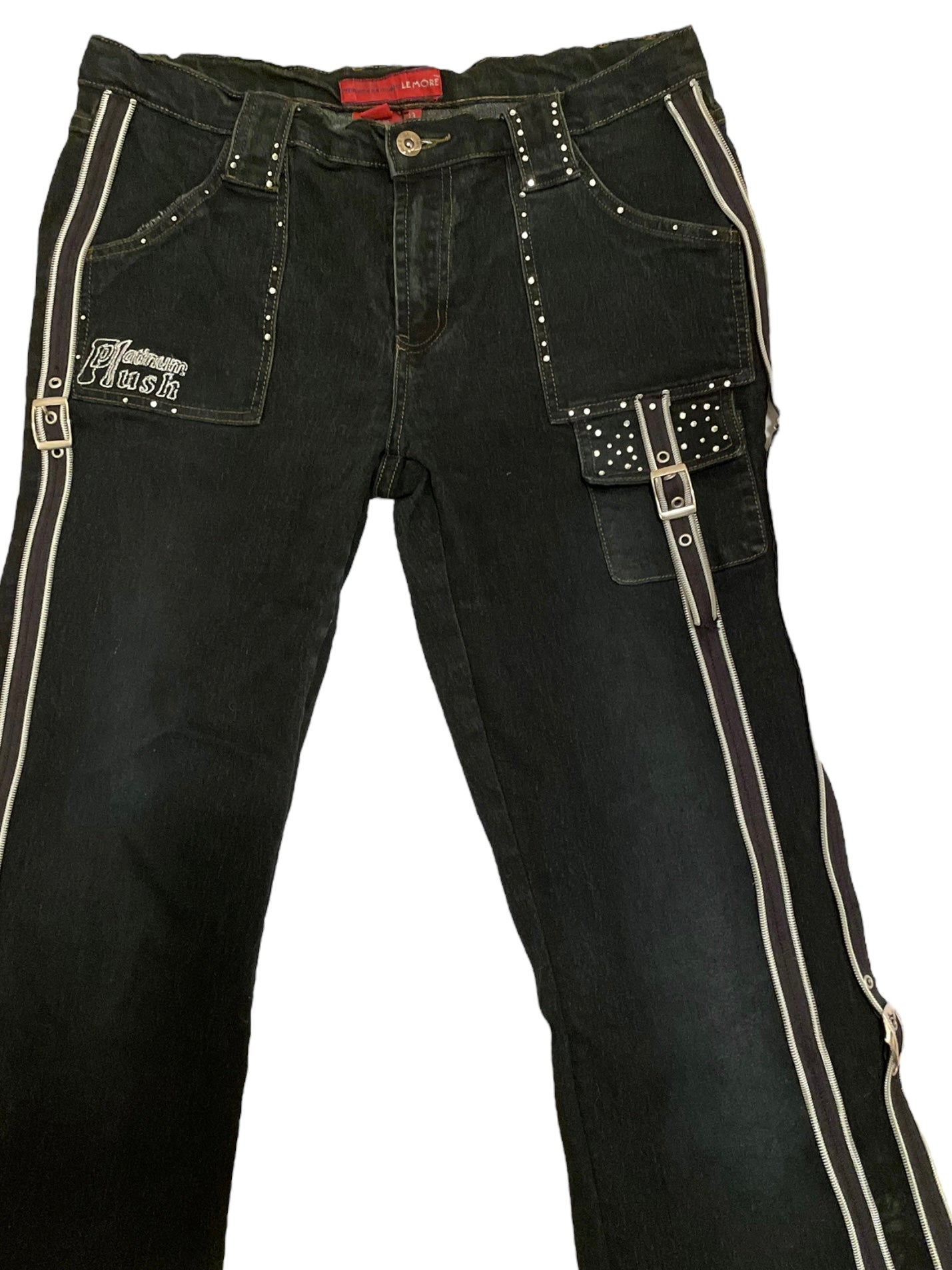 Y2K PLATINUM PLUSH BLACK JEANS