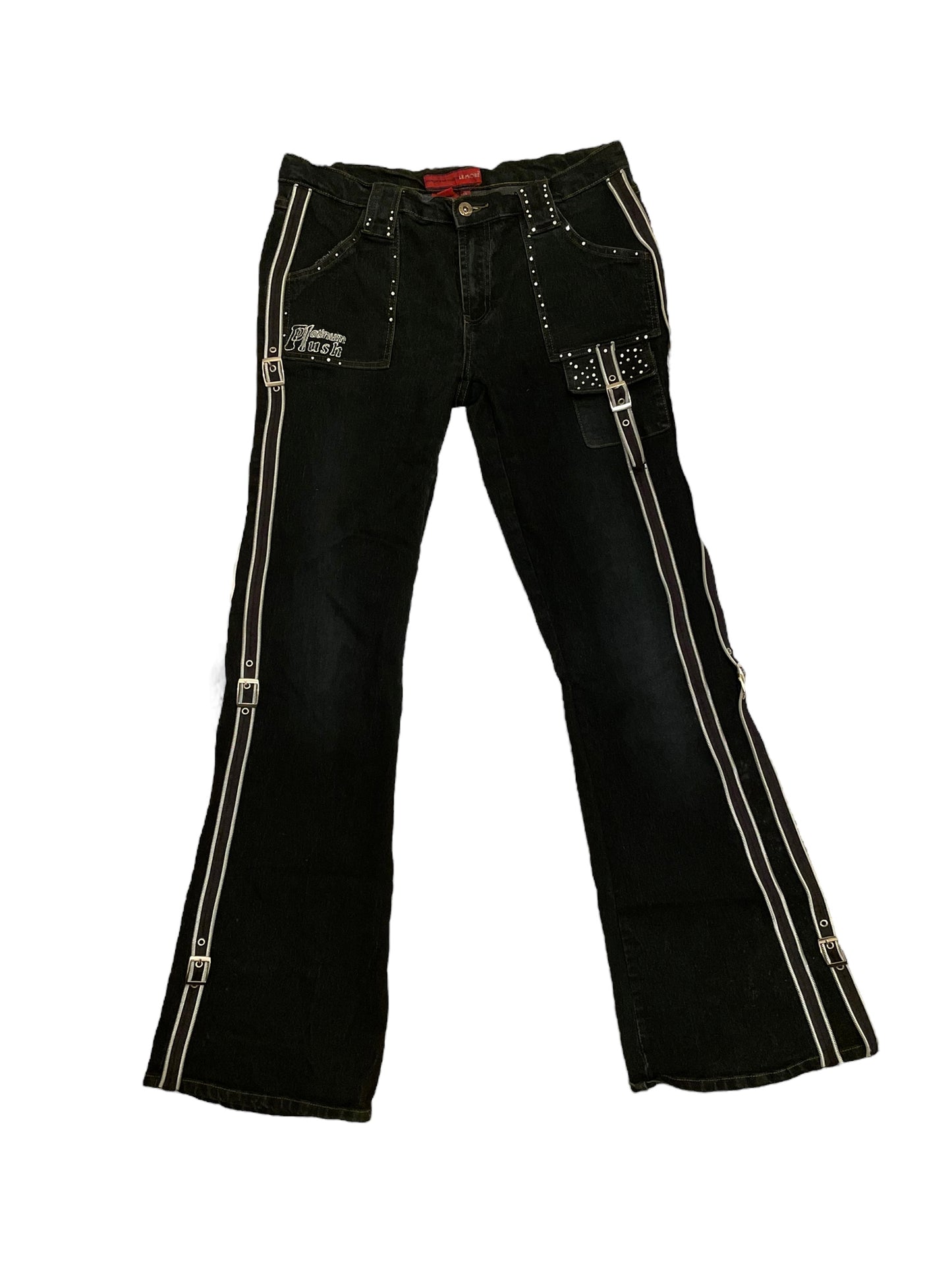 Y2K PLATINUM PLUSH BLACK JEANS