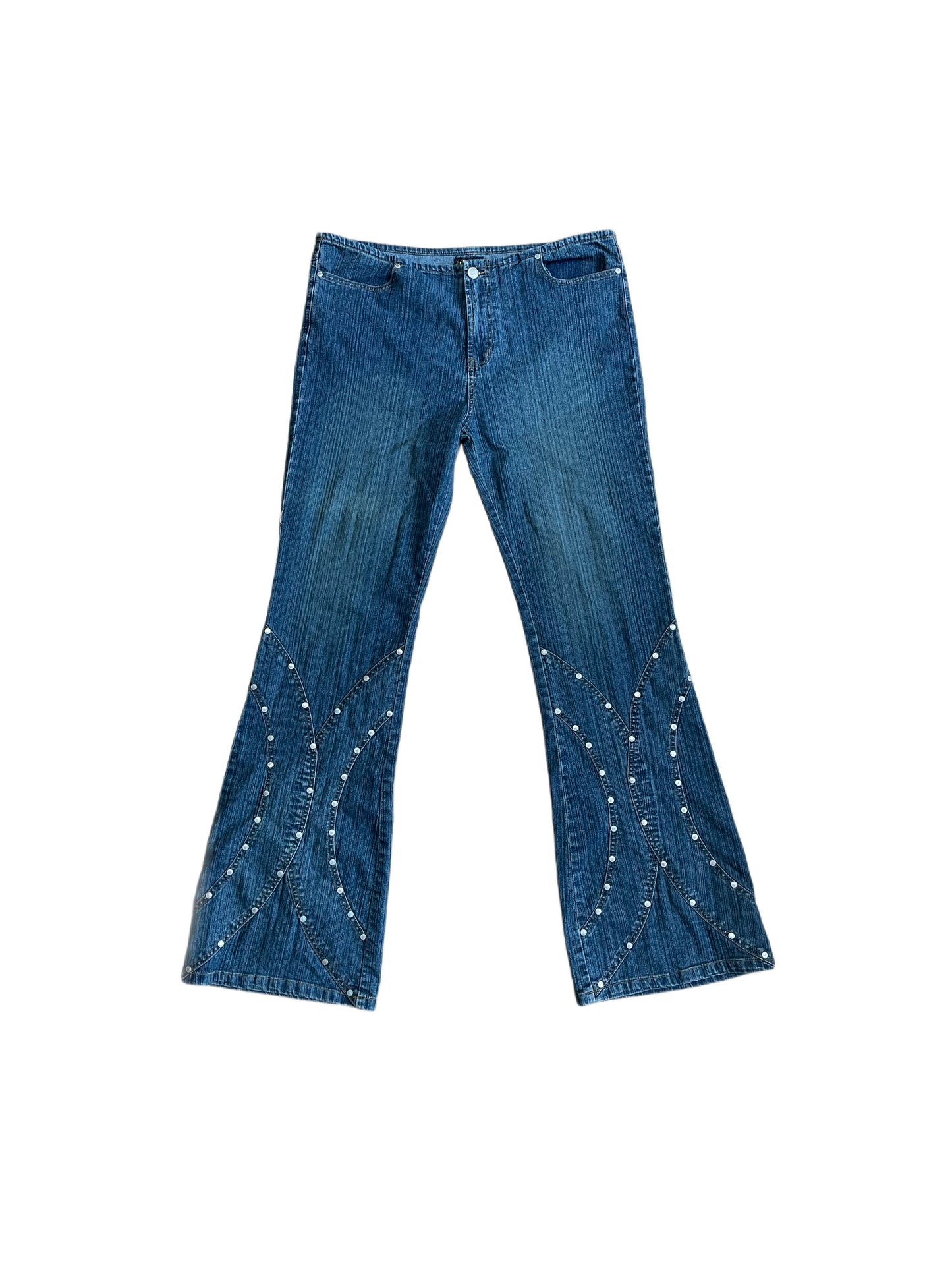 STUDDED LOW RISE JEANS