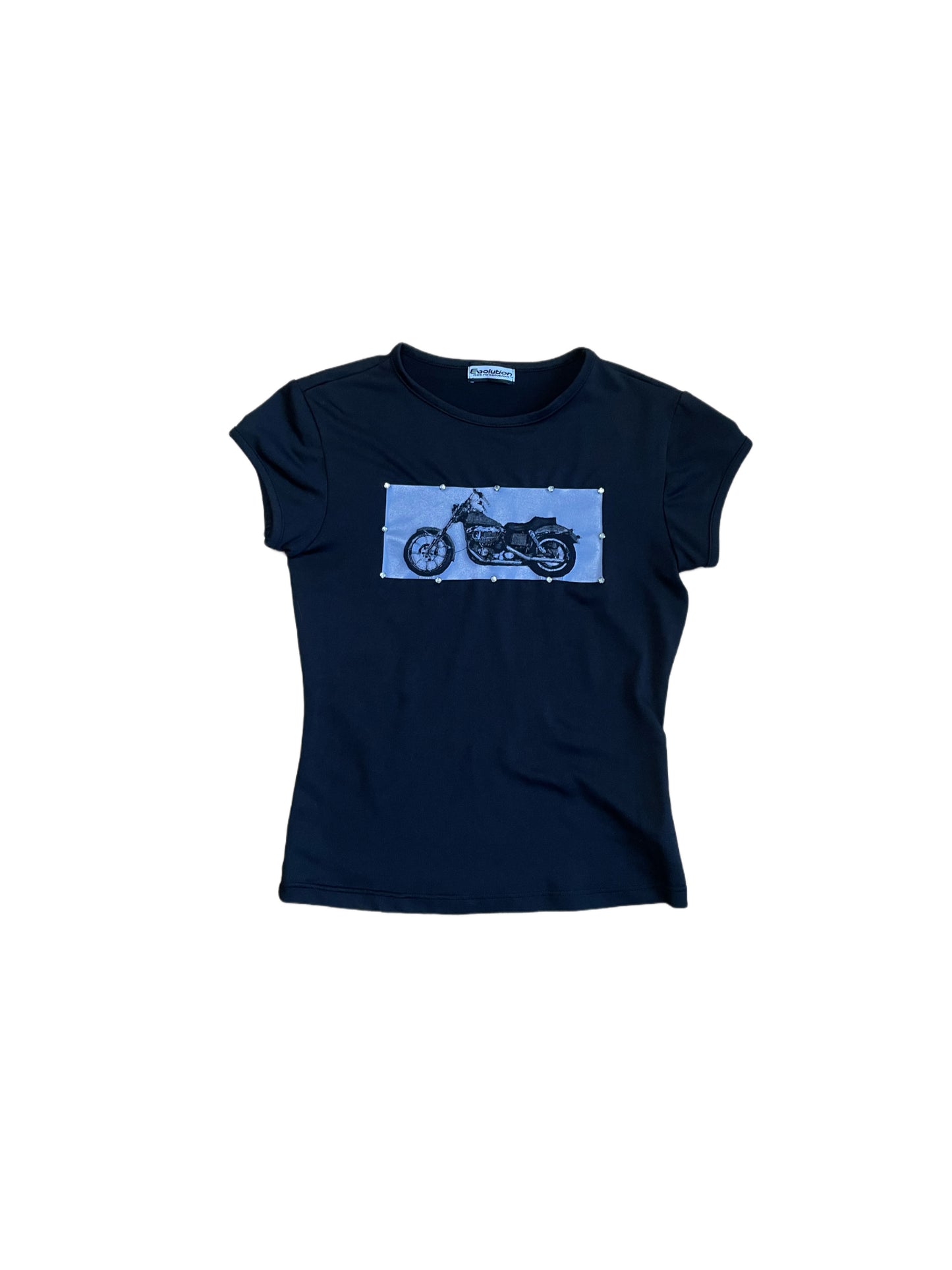 BLACK BIKER BABY TEE