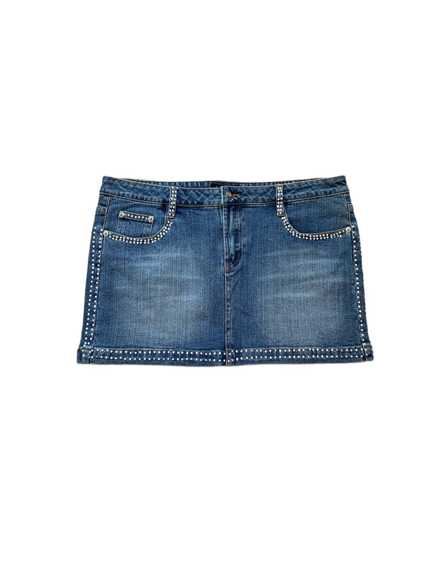 Y2K BEDAZZLED DENIM MINI SKIRT