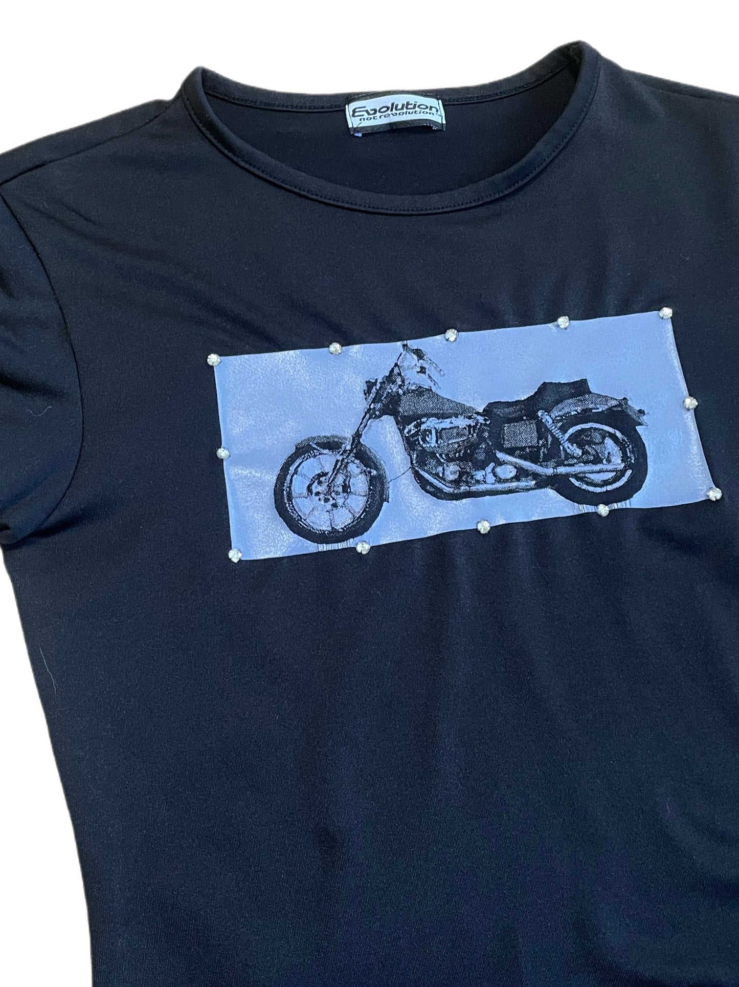 BLACK BIKER BABY TEE