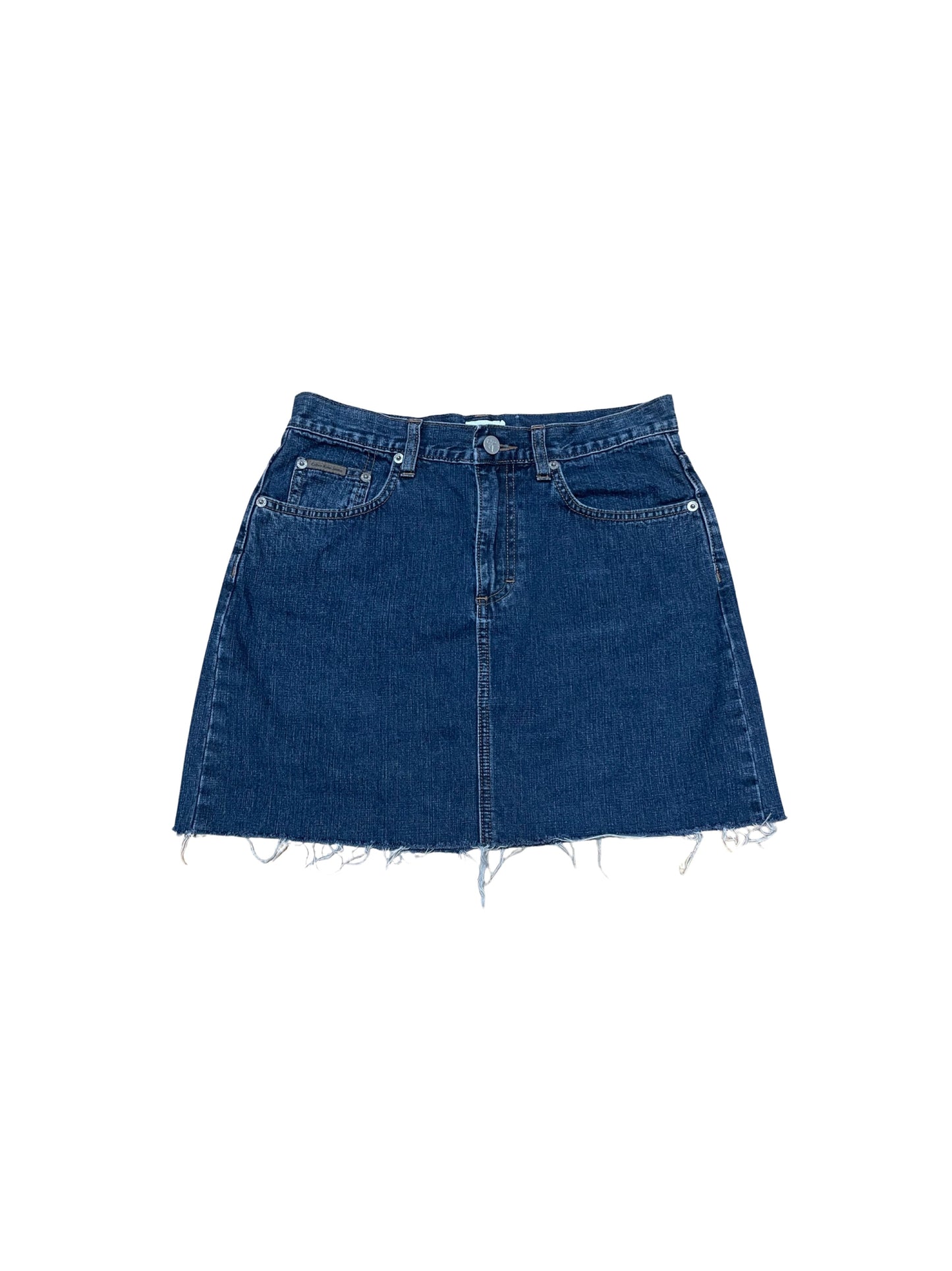 CALVIN KLEIN HIGH WAISTED DENIM MINI SKIRT