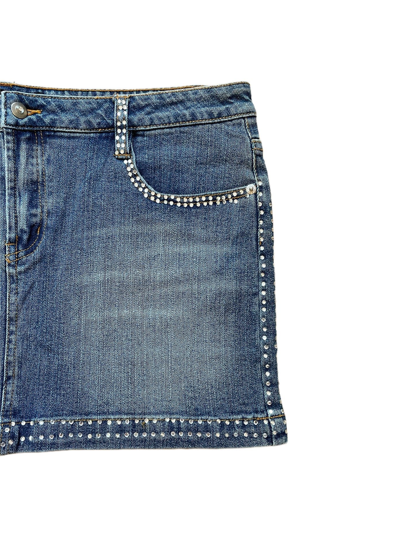 Y2K BEDAZZLED DENIM MINI SKIRT