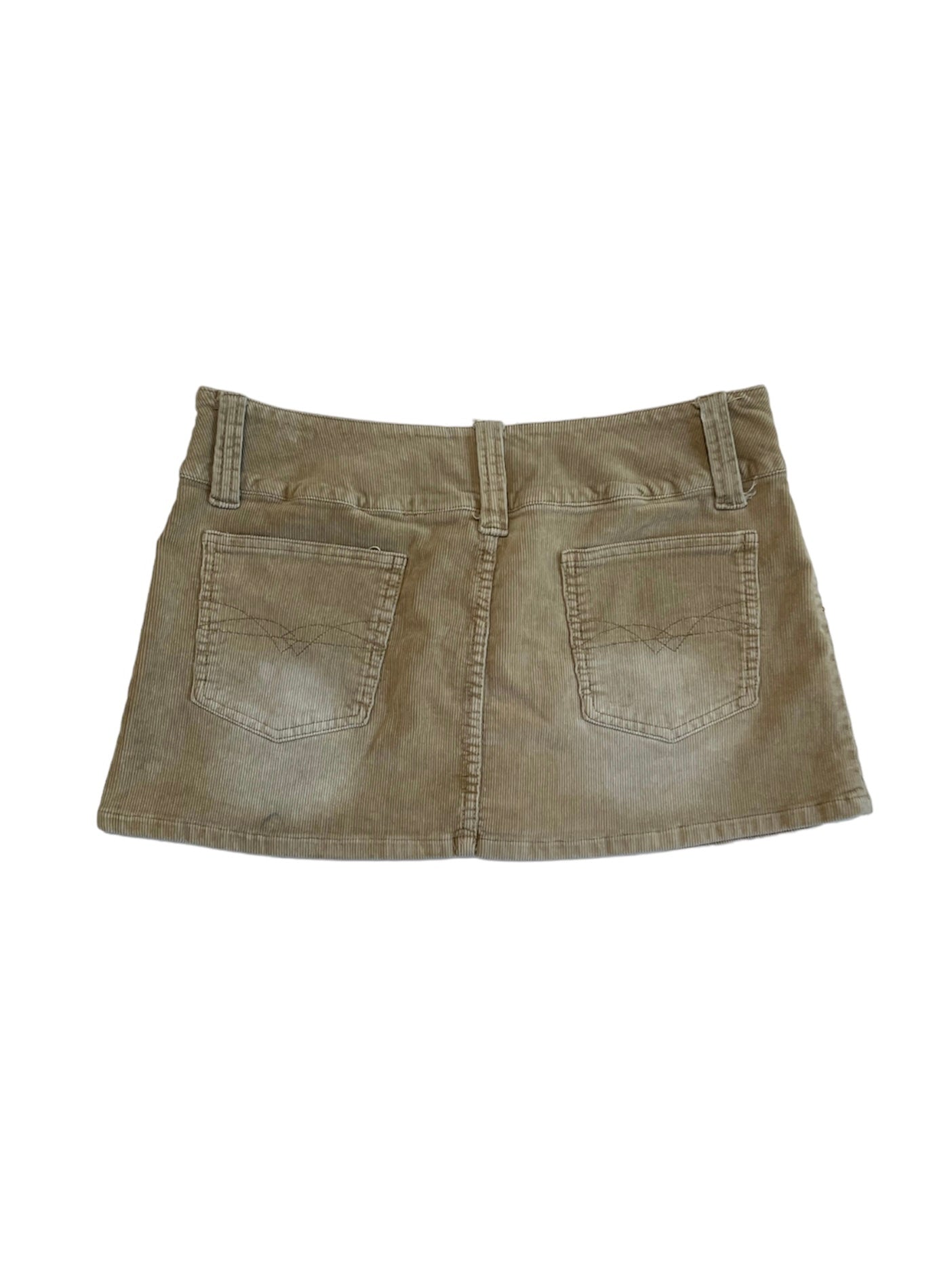 TAN CORDUROY MINI SKIRT