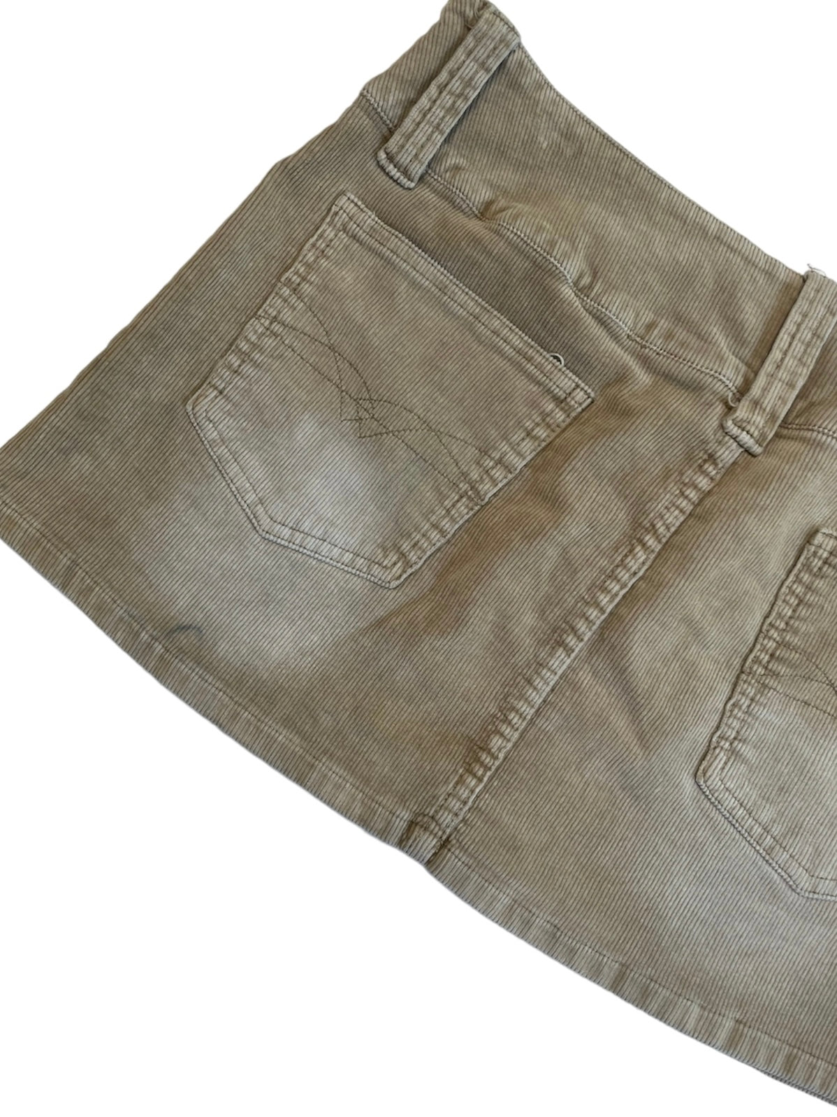 TAN CORDUROY MINI SKIRT