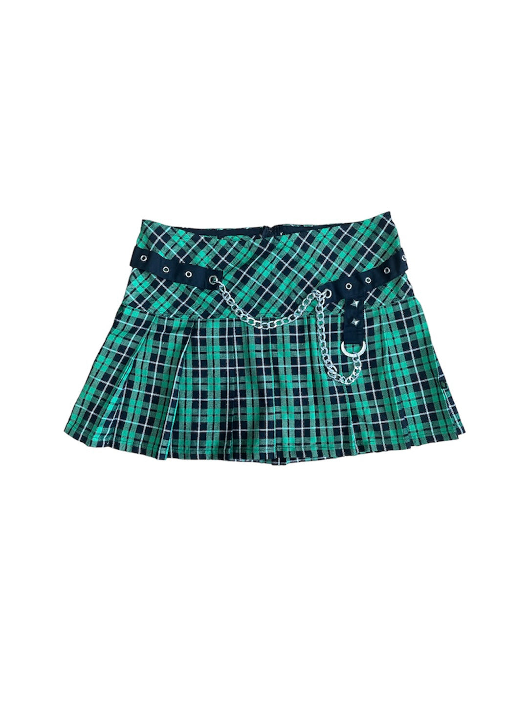 HOT TOPIC GREEN PLAID MINI SKIRT
