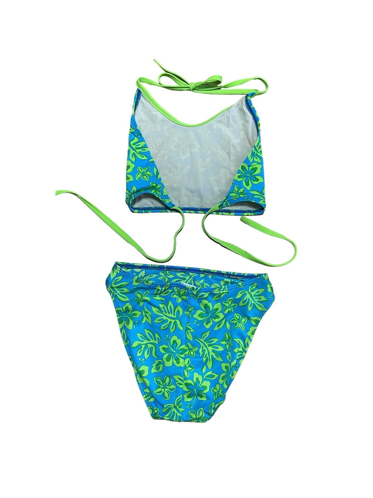 90s NEON HIBISCUS BIKINI