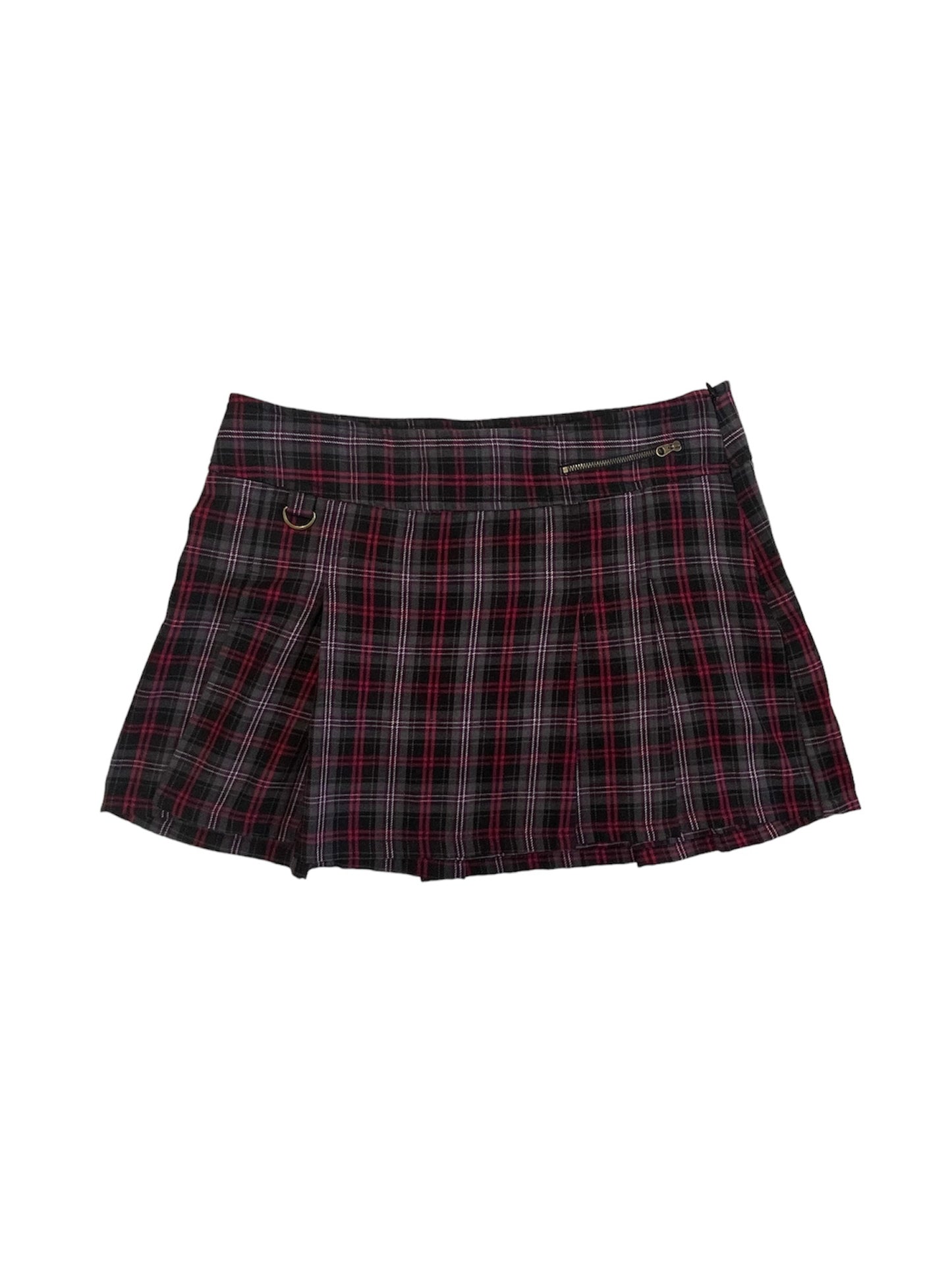 Y2K PLAID PLEATED MINI SKIRT