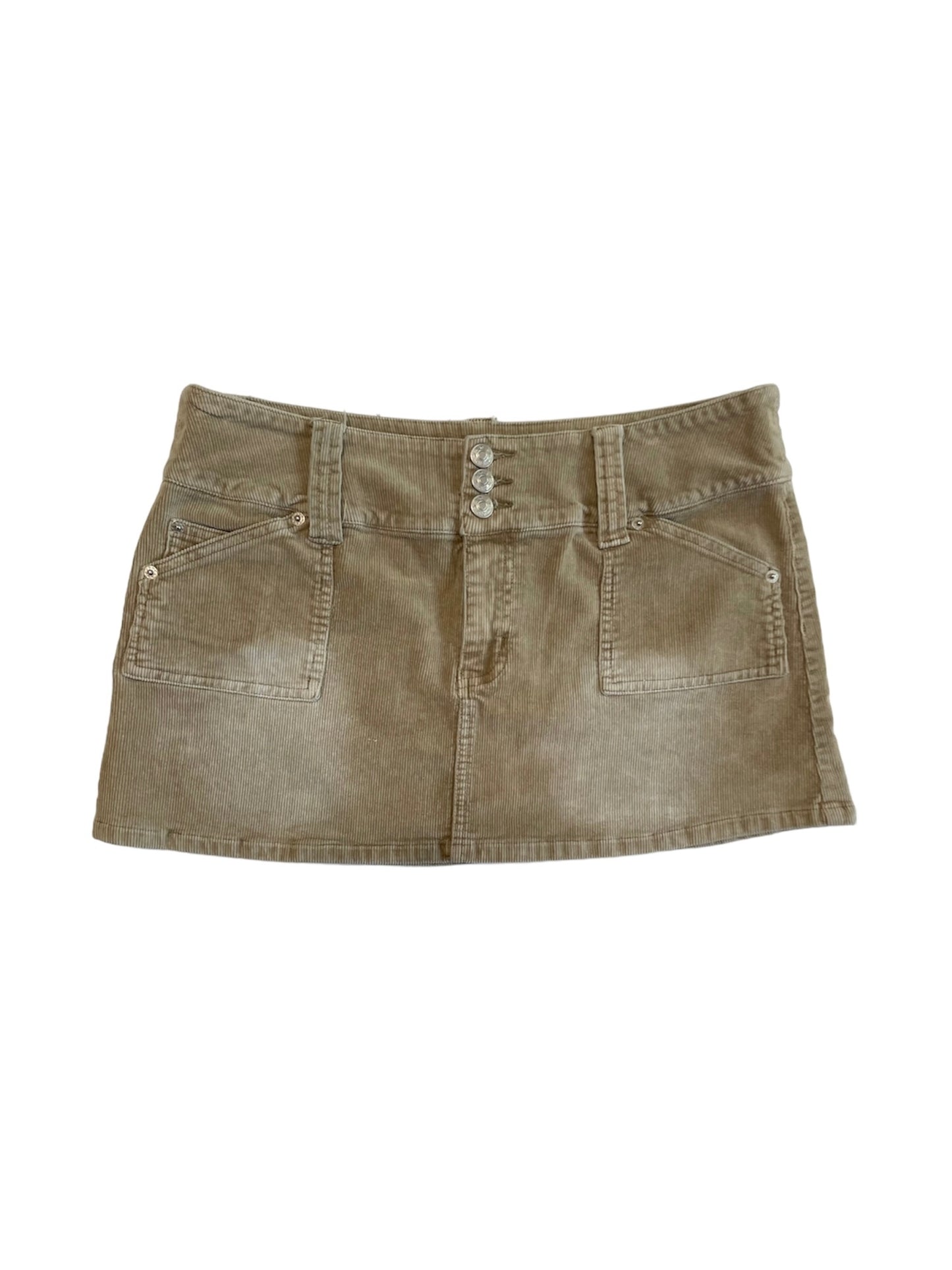 TAN CORDUROY MINI SKIRT