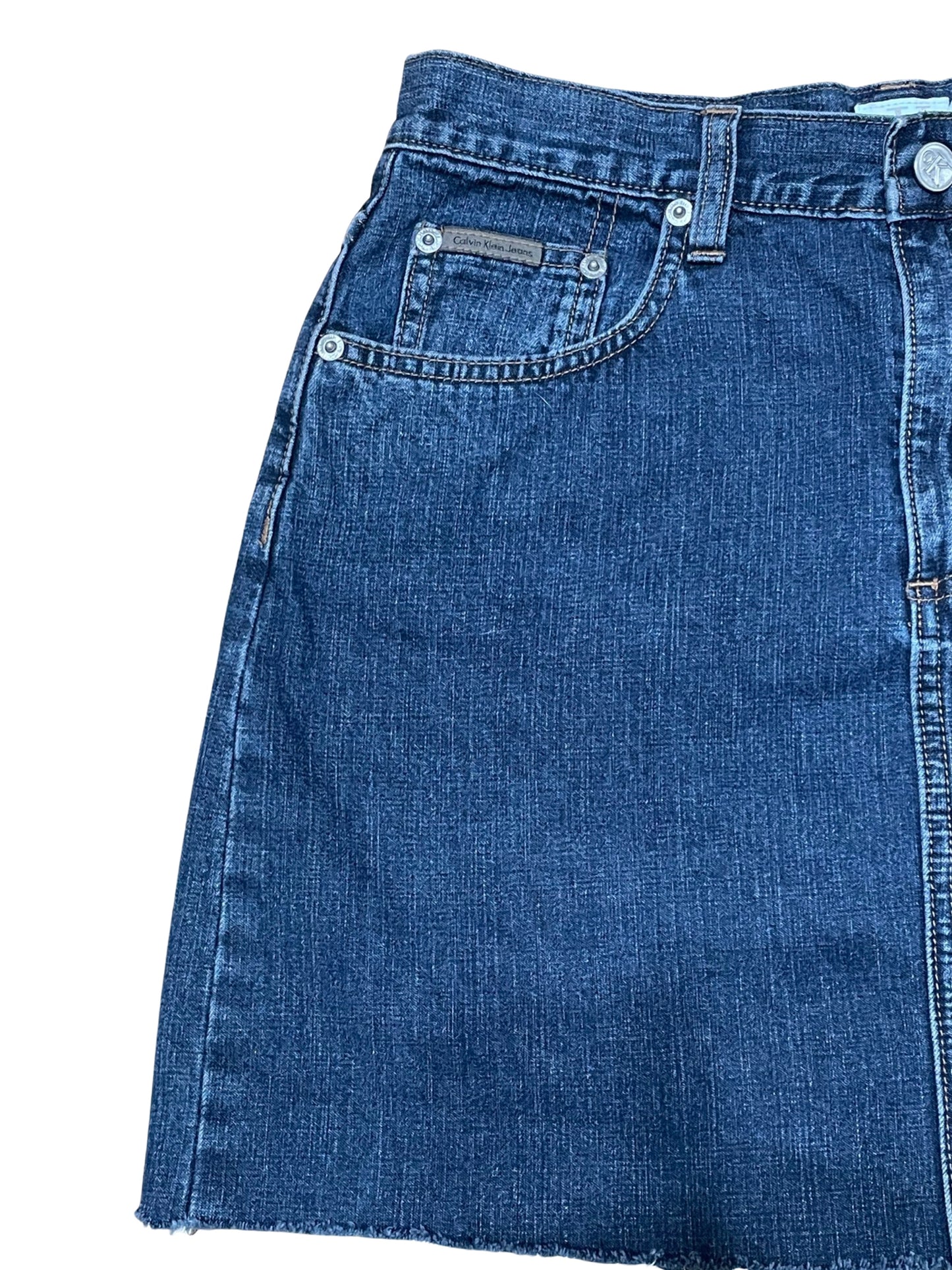 CALVIN KLEIN HIGH WAISTED DENIM MINI SKIRT