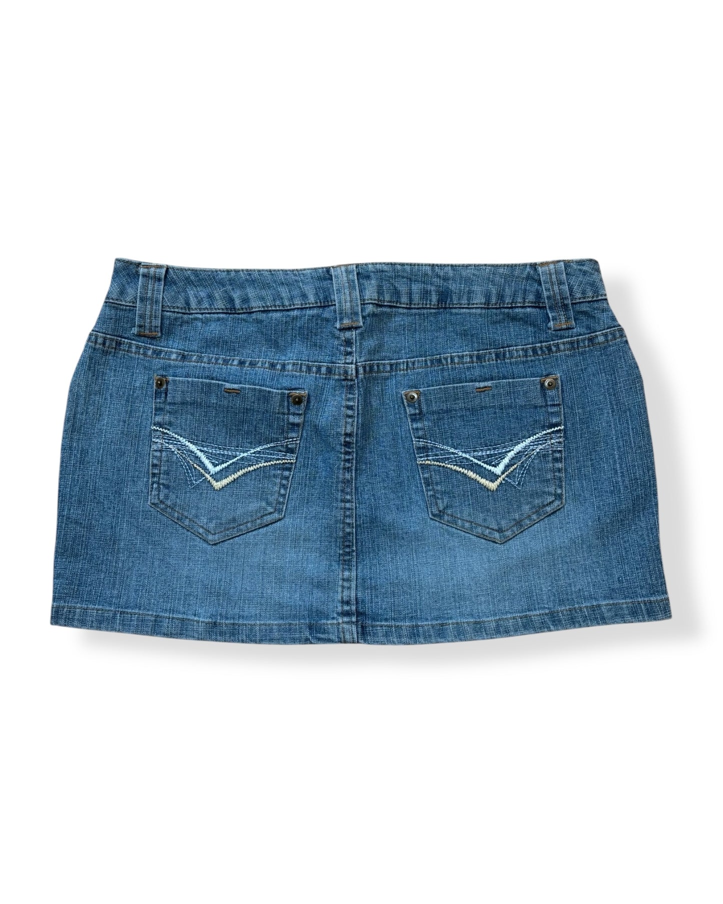FADED Y2K DENIM MINI SKIRT