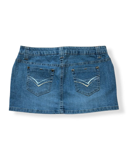 FADED Y2K DENIM MINI SKIRT