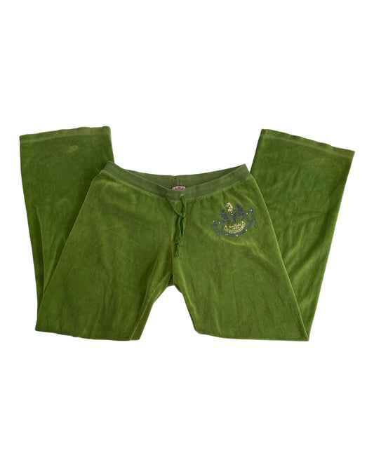 GREEN VELOUR JUICY COUTURE SWEATPANTS