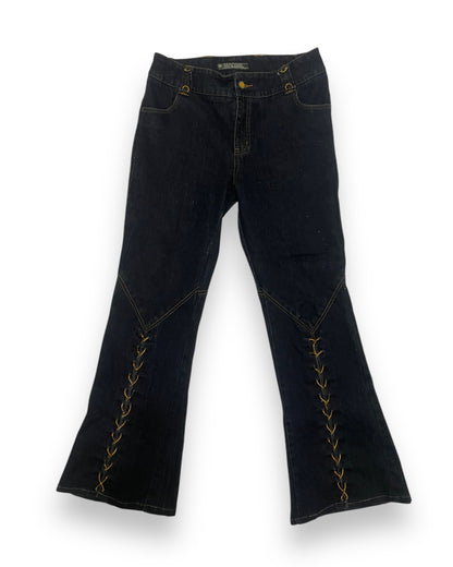 MACGIRL RARE LACE UP GLITTER JEANS