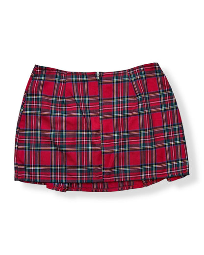 PLAID SAFETY PIN MINI SKIRT